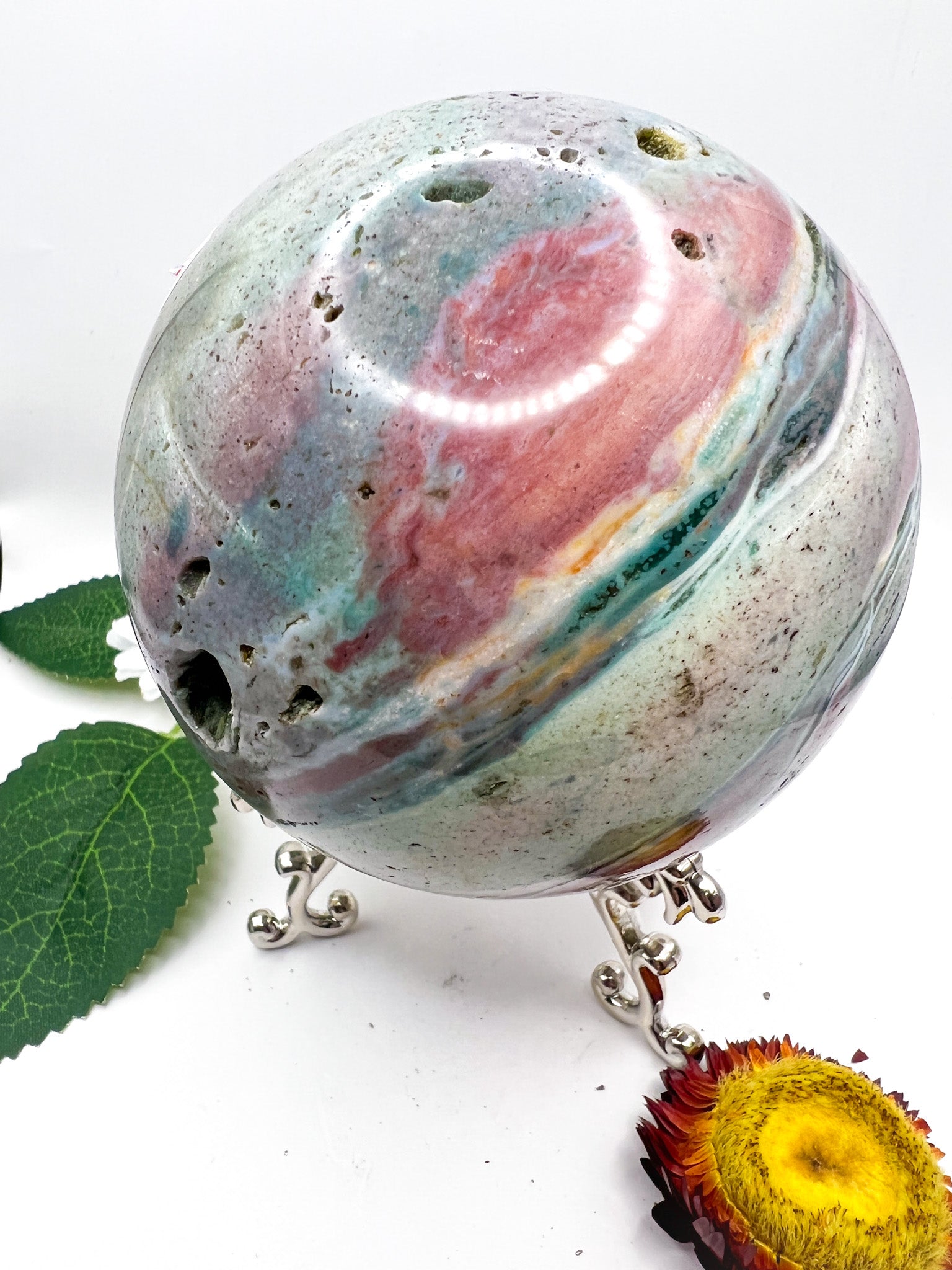 Ocean Jasper Sphere - Crystal Love Treasures