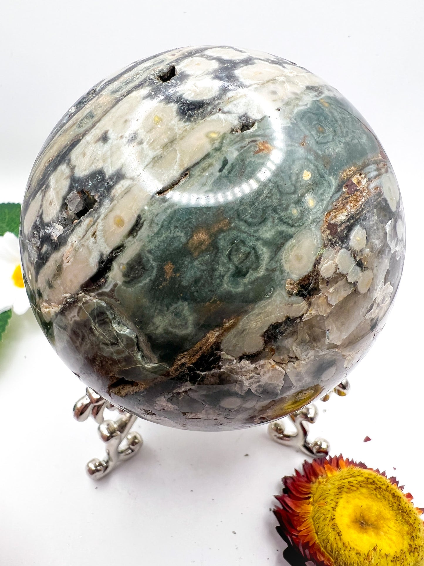 Ocean Jasper Sphere - Crystal Love Treasures