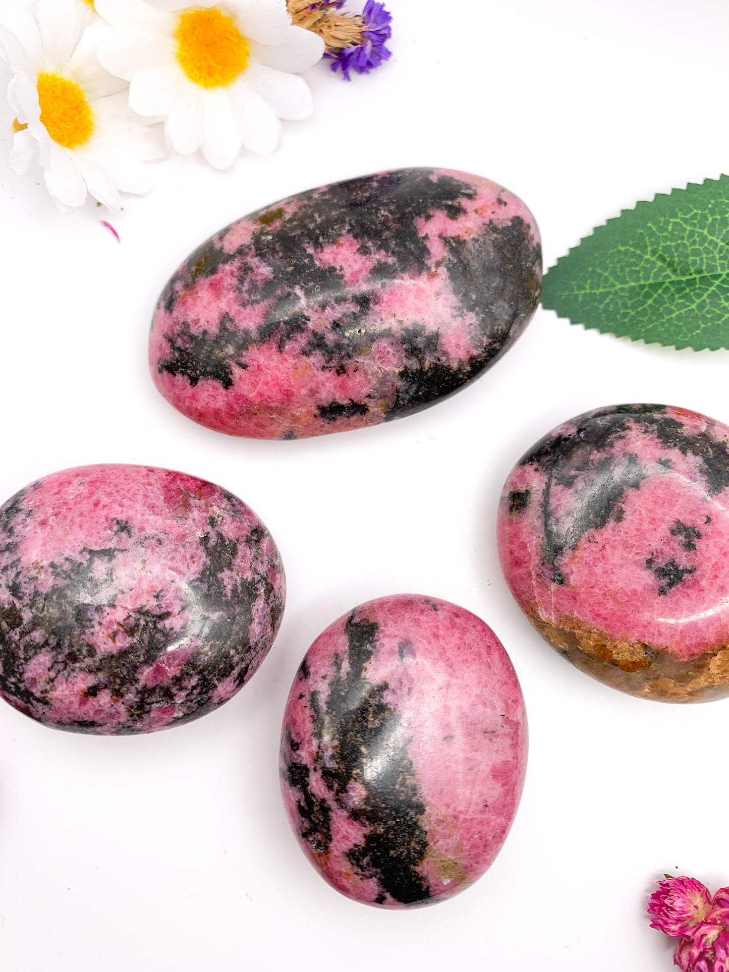 Rhodonite Palm Stone - Crystal Love Treasures