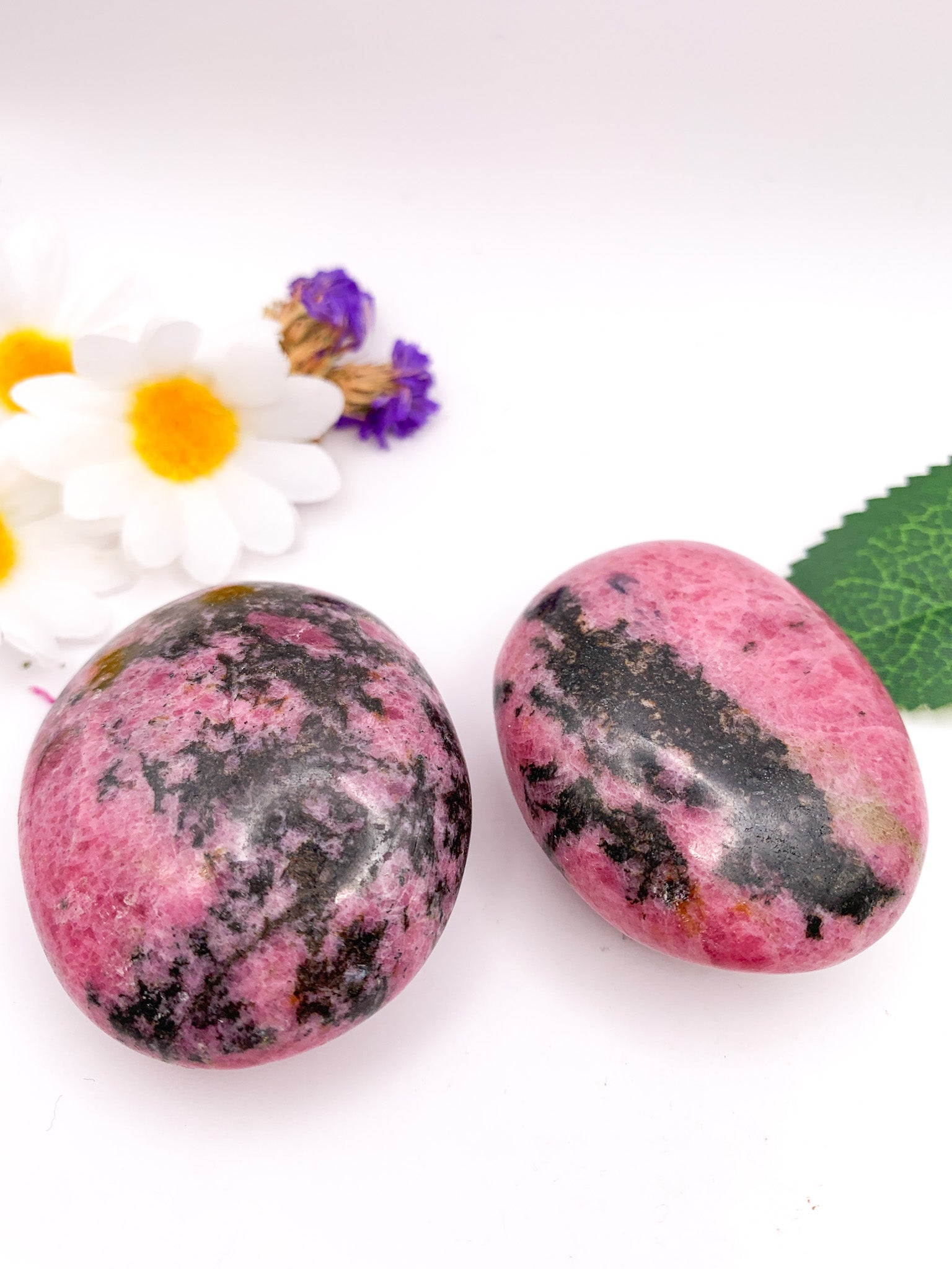 Rhodonite Palm Stone - Crystal Love Treasures