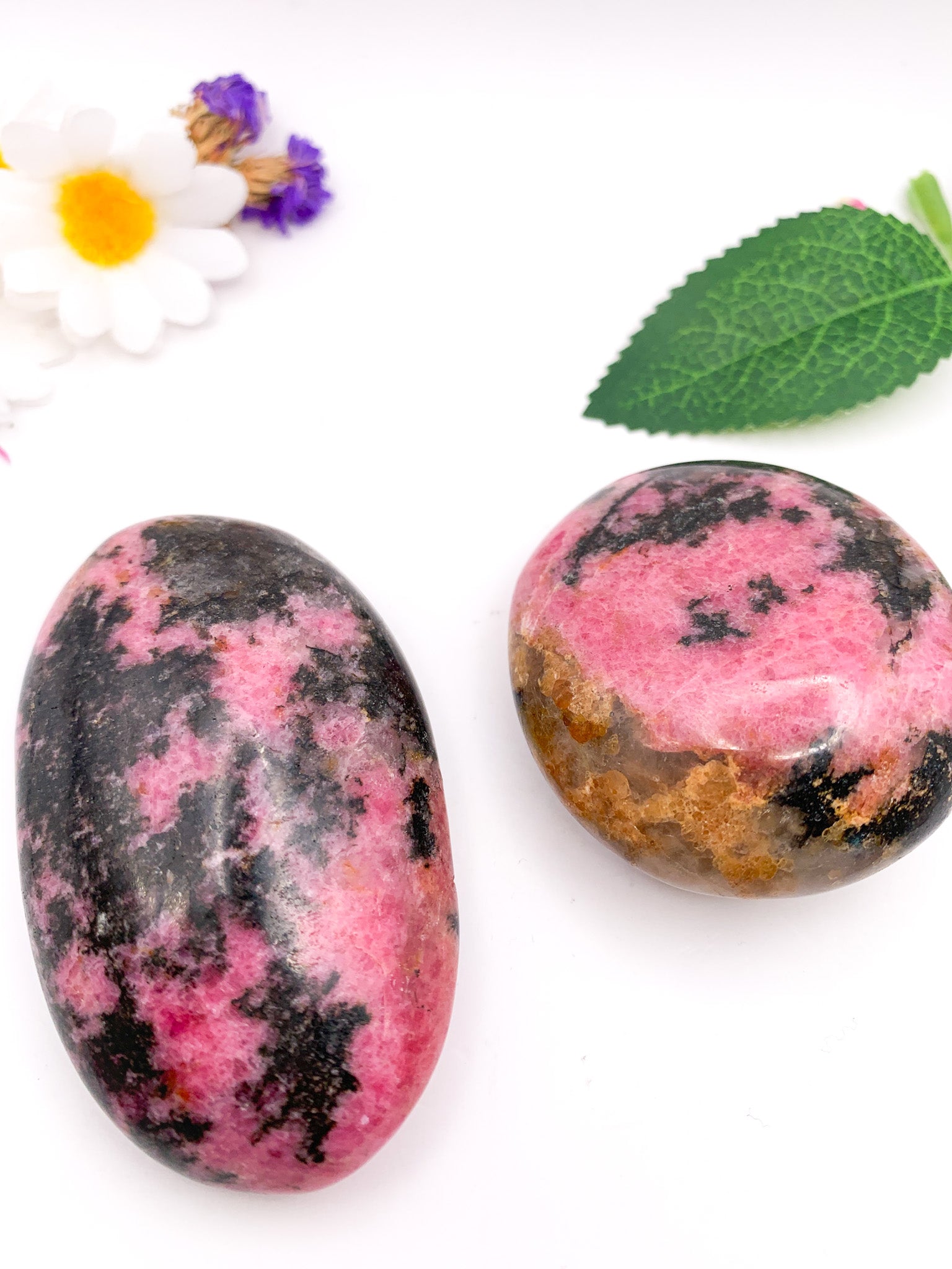 Rhodonite Palm Stone - Crystal Love Treasures