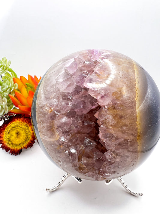 Druzy Amethyst Geode Sphere - Crystal Love Treasures