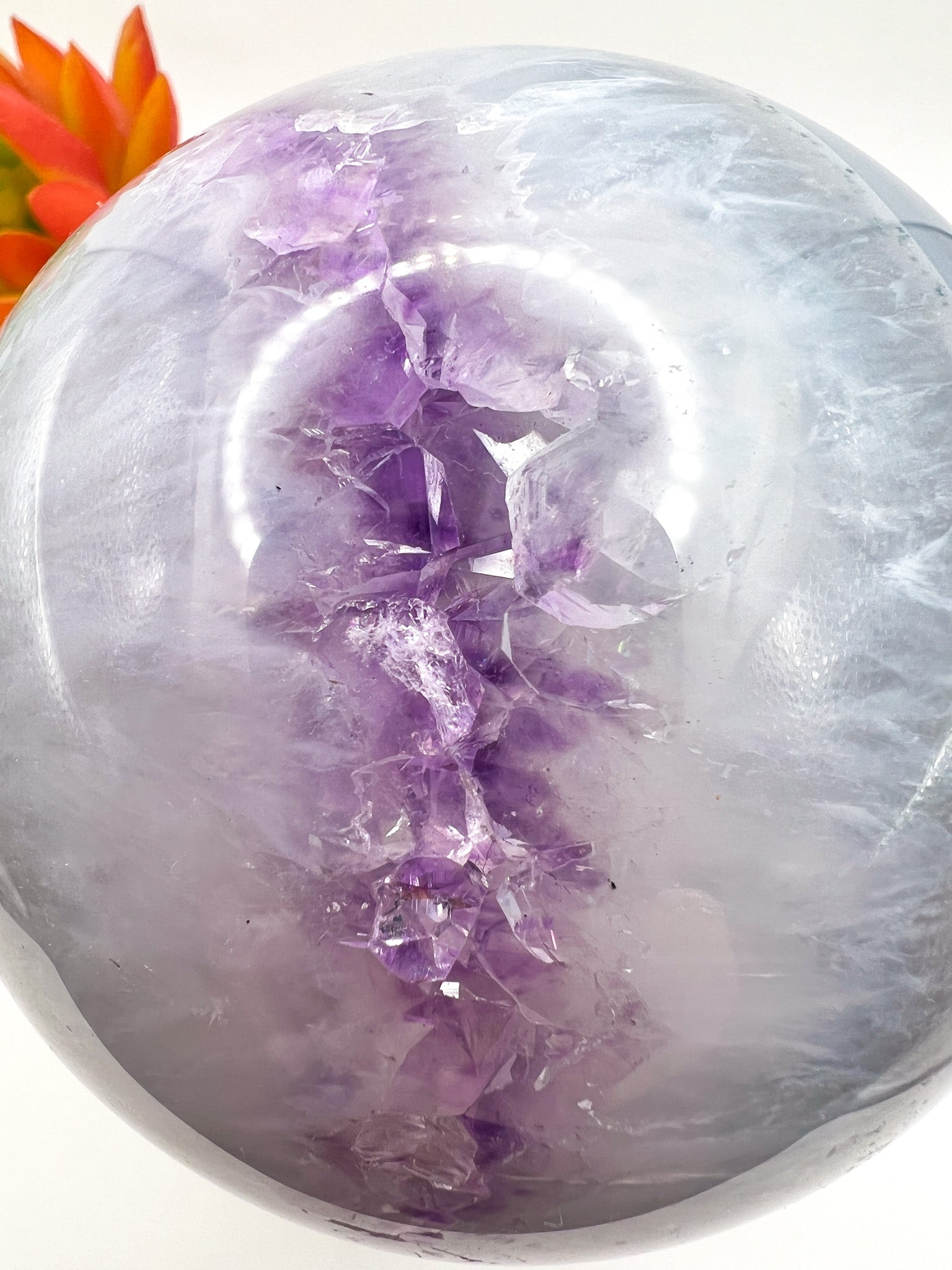 Druzy Amethyst Agate Geode Sphere - Crystal Love Treasures