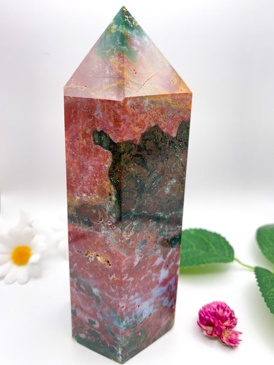 Ocean Jasper Tower - Crystal Love Treasures