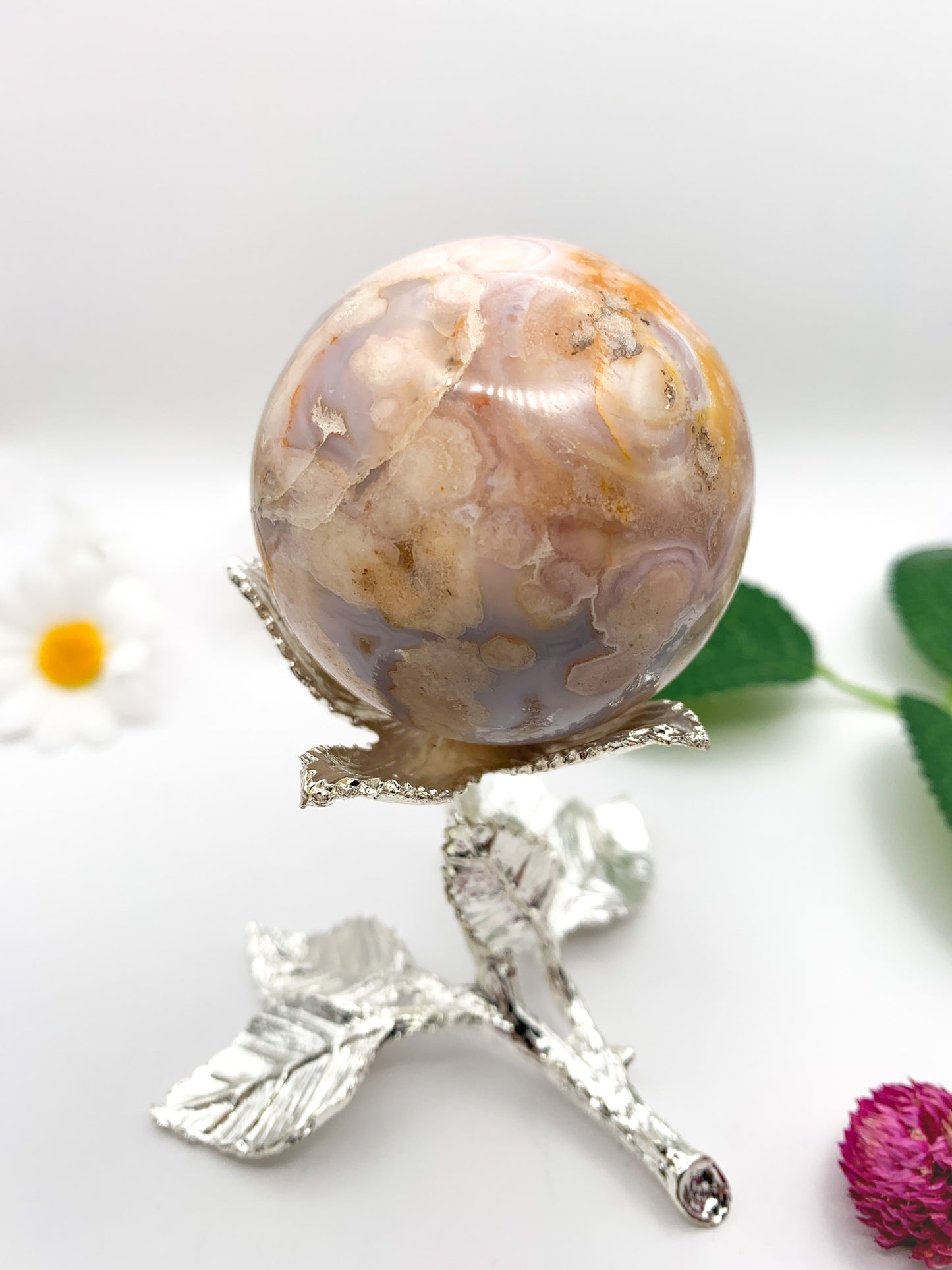 Flower Agate Sphere - Crystal Love Treasures