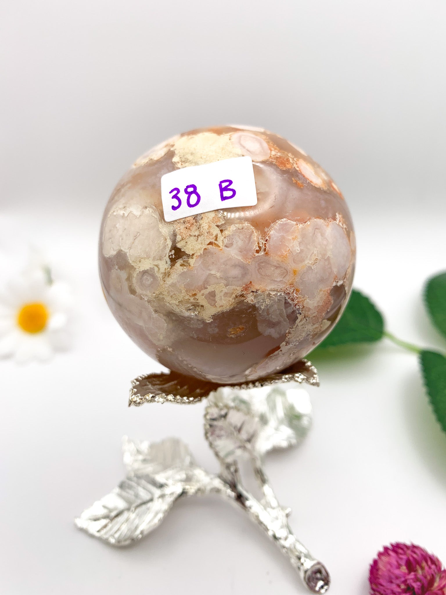 Flower Agate Sphere - Crystal Love Treasures