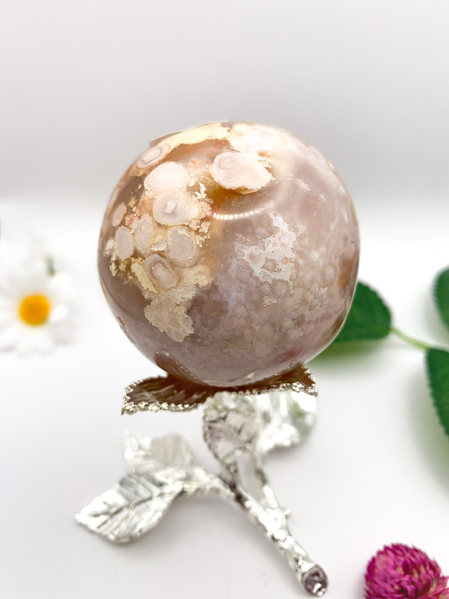 Flower Agate Sphere - Crystal Love Treasures