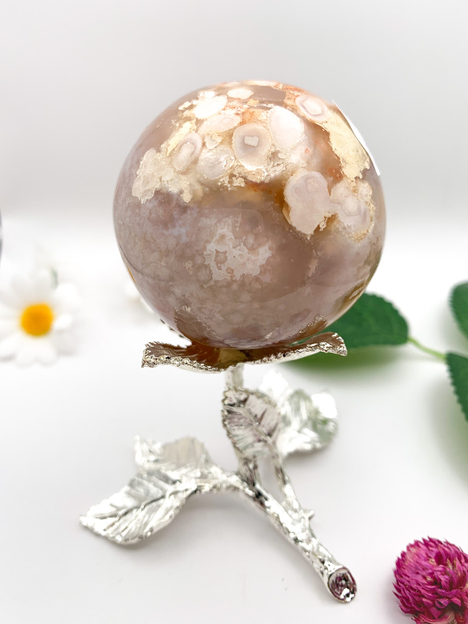 Flower Agate Sphere - Crystal Love Treasures