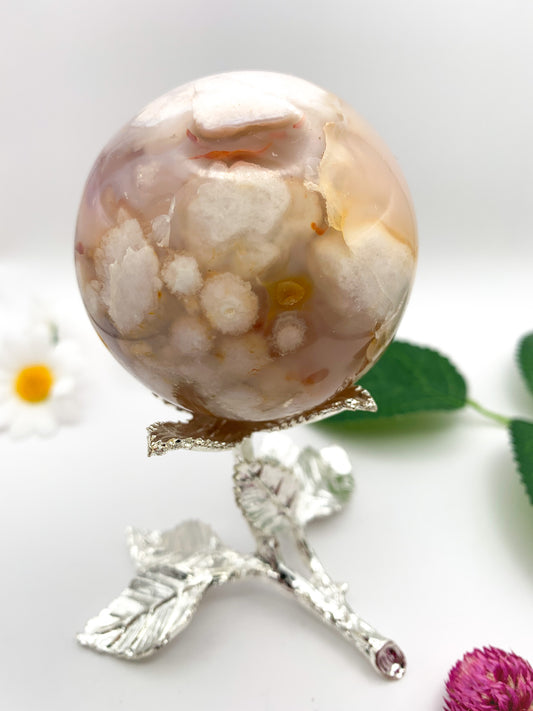 Flower Agate Sphere - Crystal Love Treasures