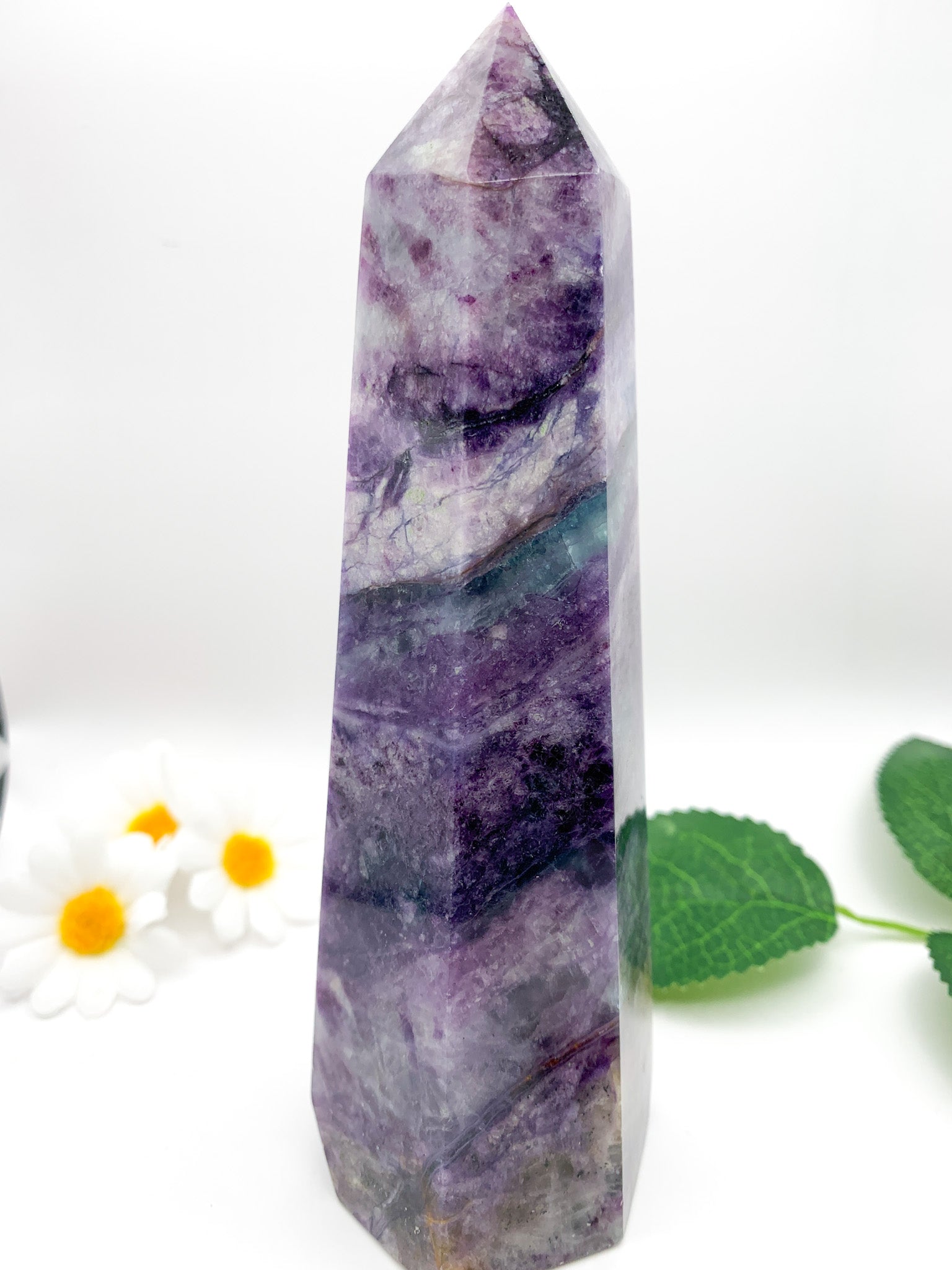 Rainbow Fluorite Tower (Opalized) - Crystal Love Treasures