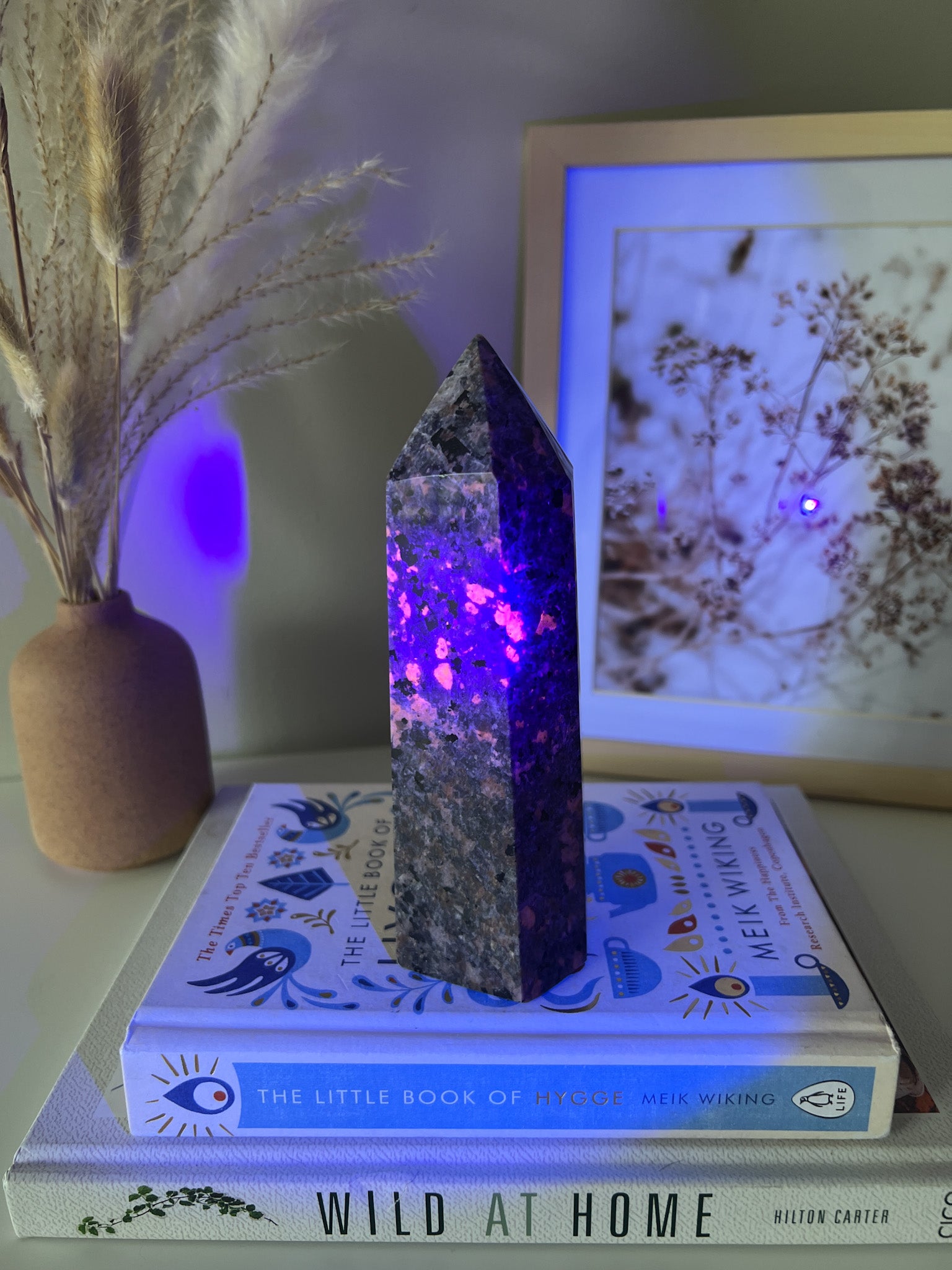 Yooperlite Rock Tower (UV reactive) - Crystal Love Treasures