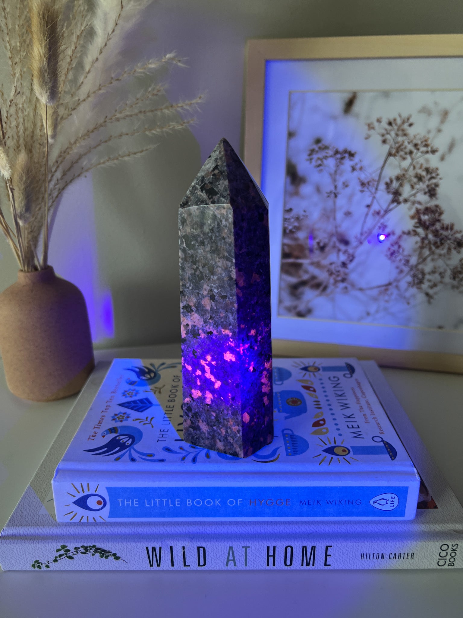 Yooperlite Rock Tower (UV reactive) - Crystal Love Treasures