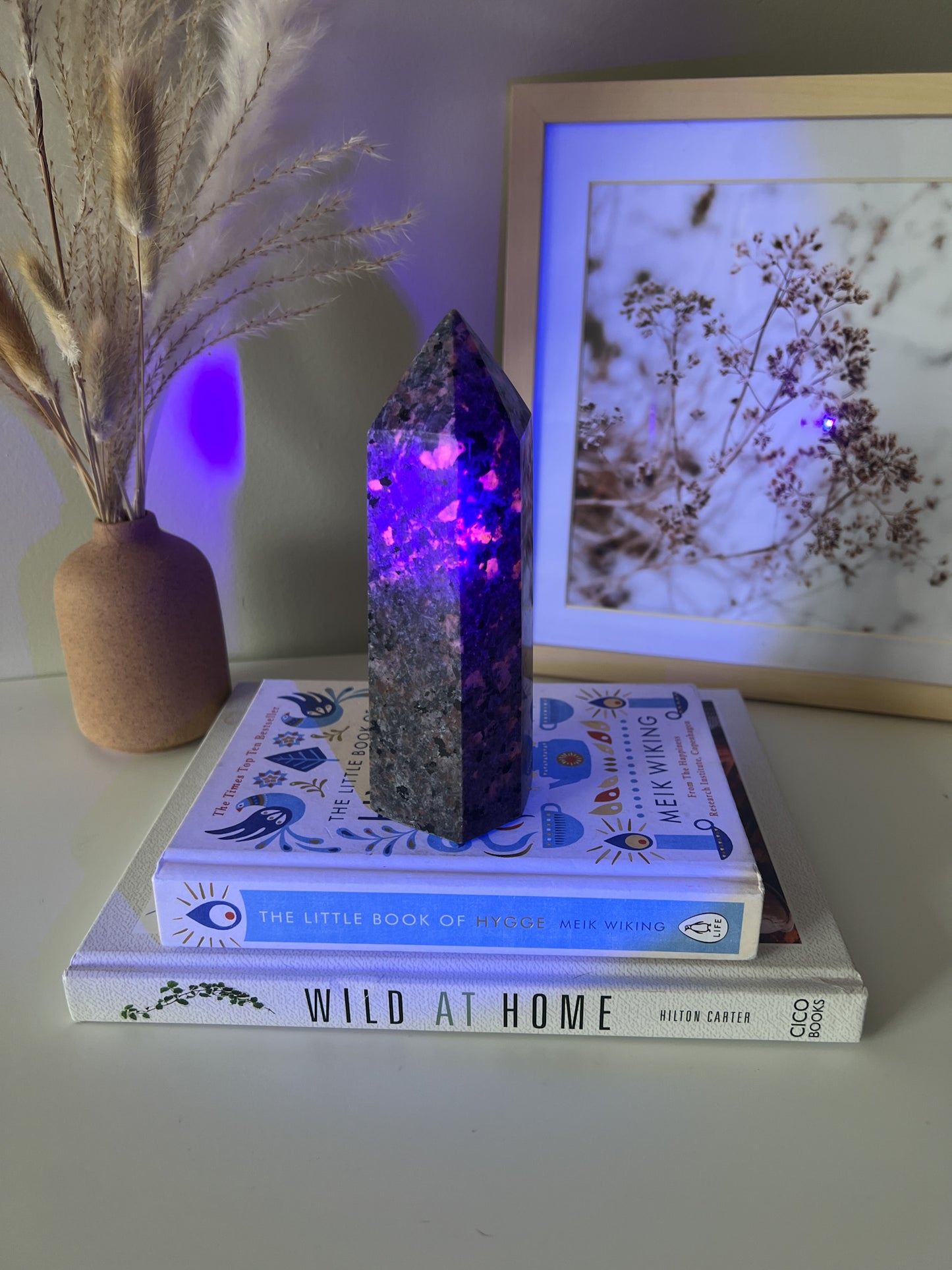 Yooperlite Rock Tower (UV reactive) - Crystal Love Treasures