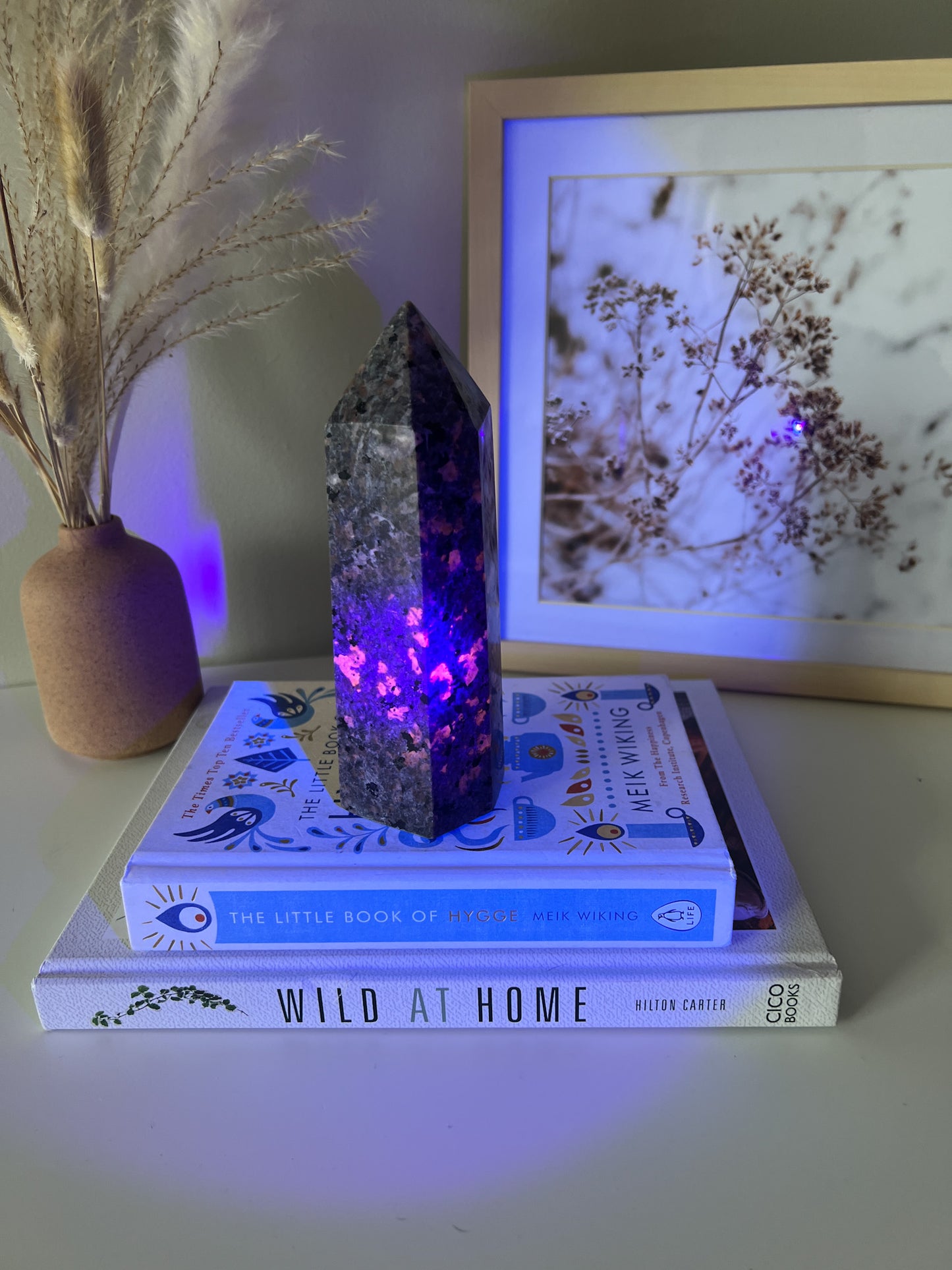 Yooperlite Rock Tower (UV reactive) - Crystal Love Treasures