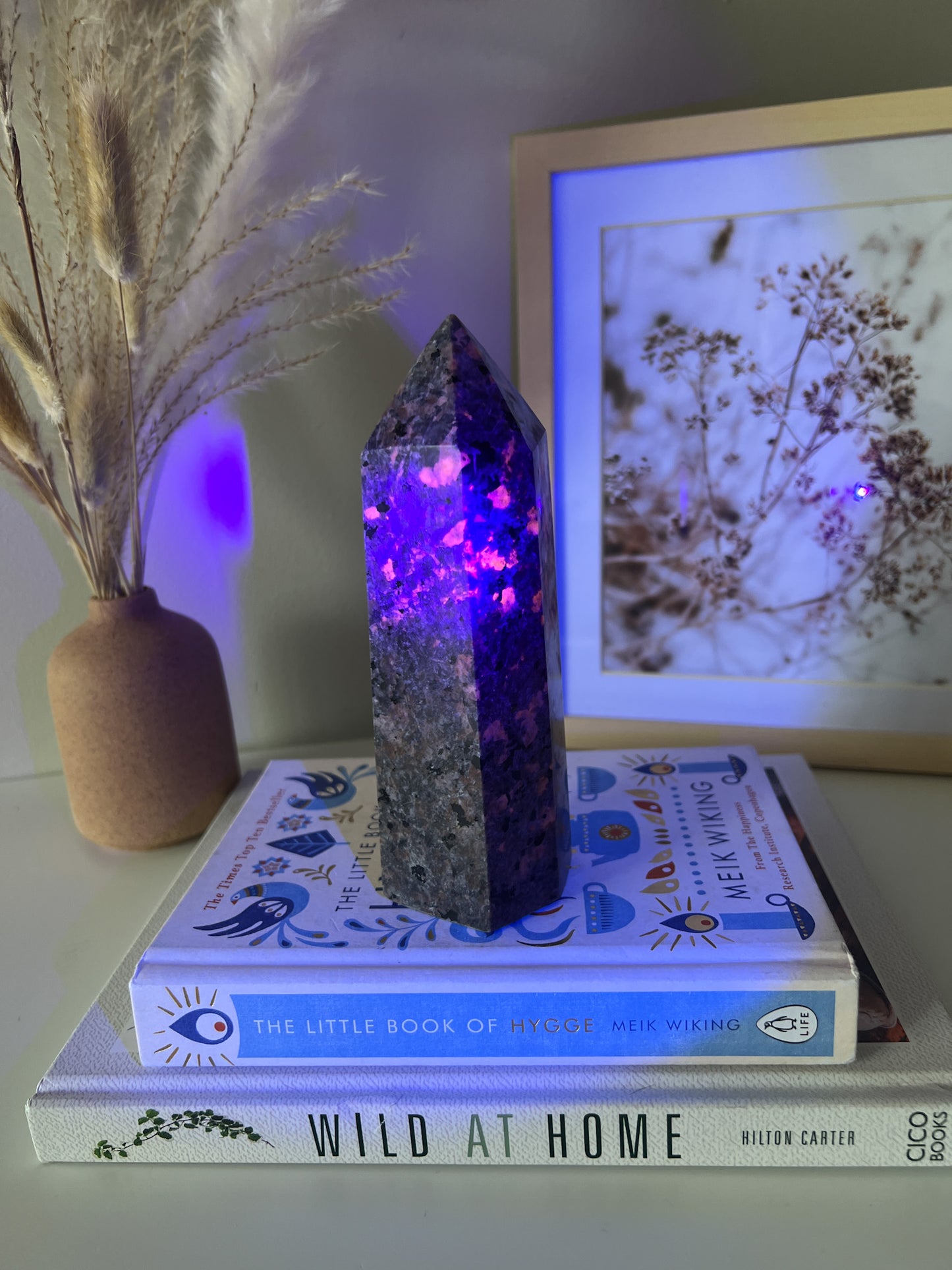 Yooperlite Rock Tower (UV reactive) - Crystal Love Treasures