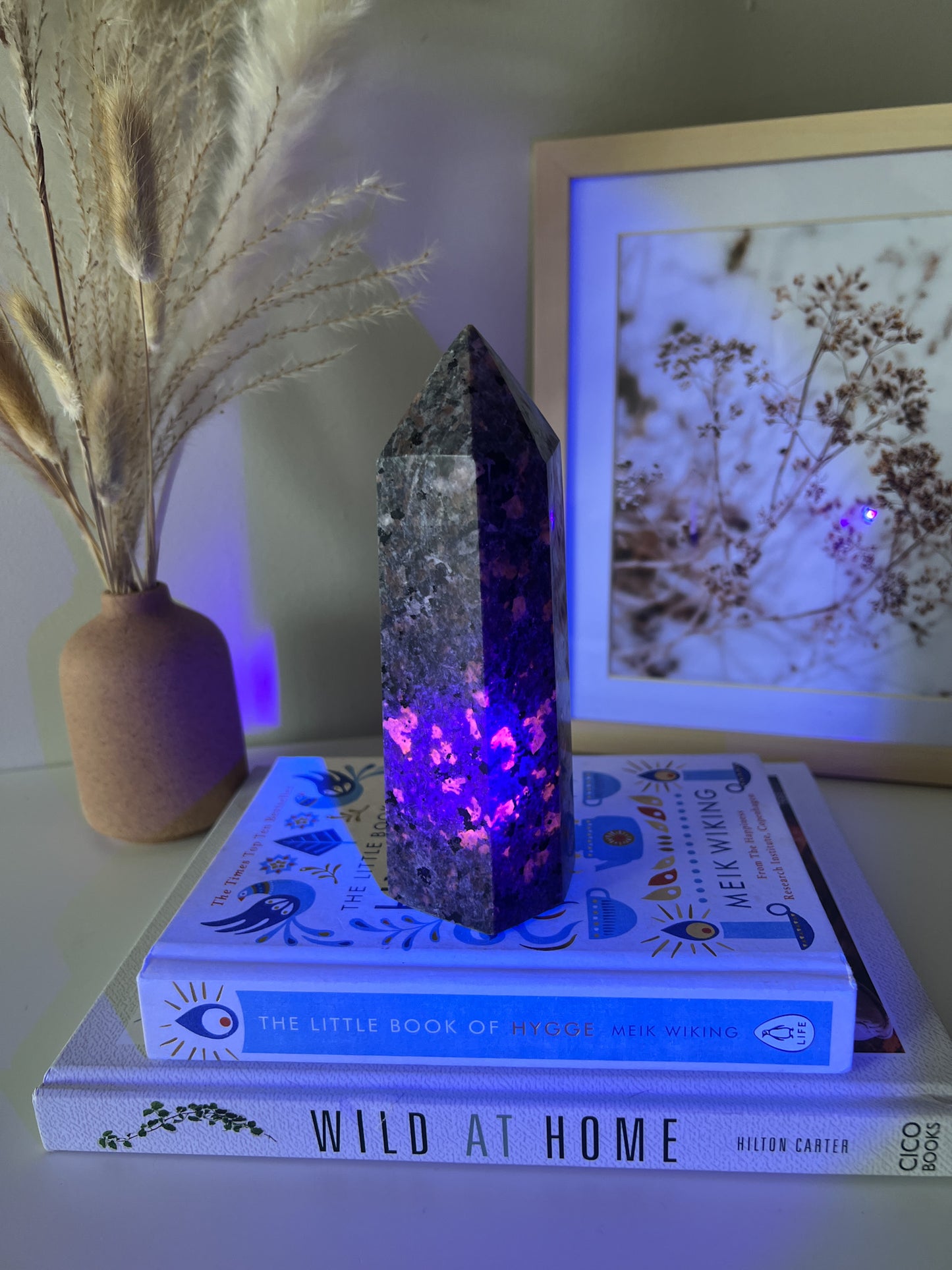 Yooperlite Rock Tower (UV reactive) - Crystal Love Treasures