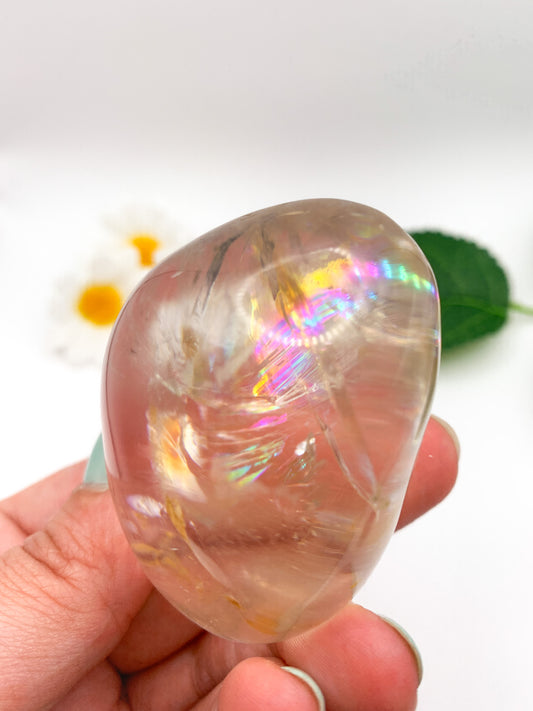 Clear Quartz Palm Stone - Crystal Love Treasures