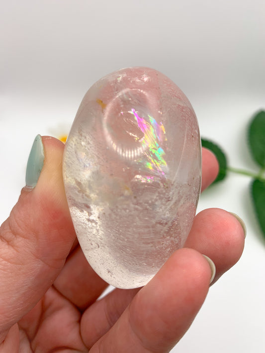 Clear Quartz Palm Stone - Crystal Love Treasures