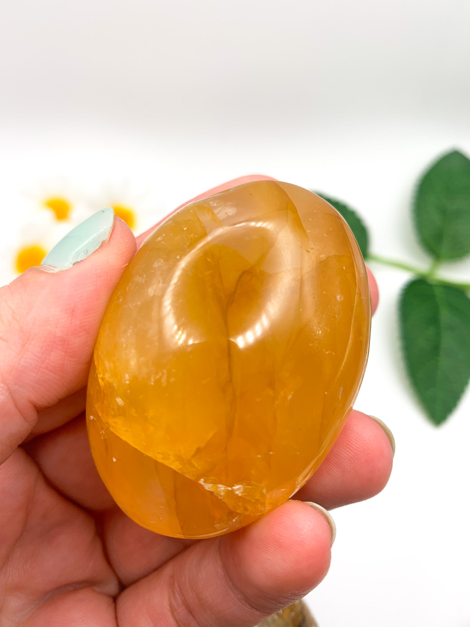 Golden Healer Quartz Palm Stone - Crystal Love Treasures