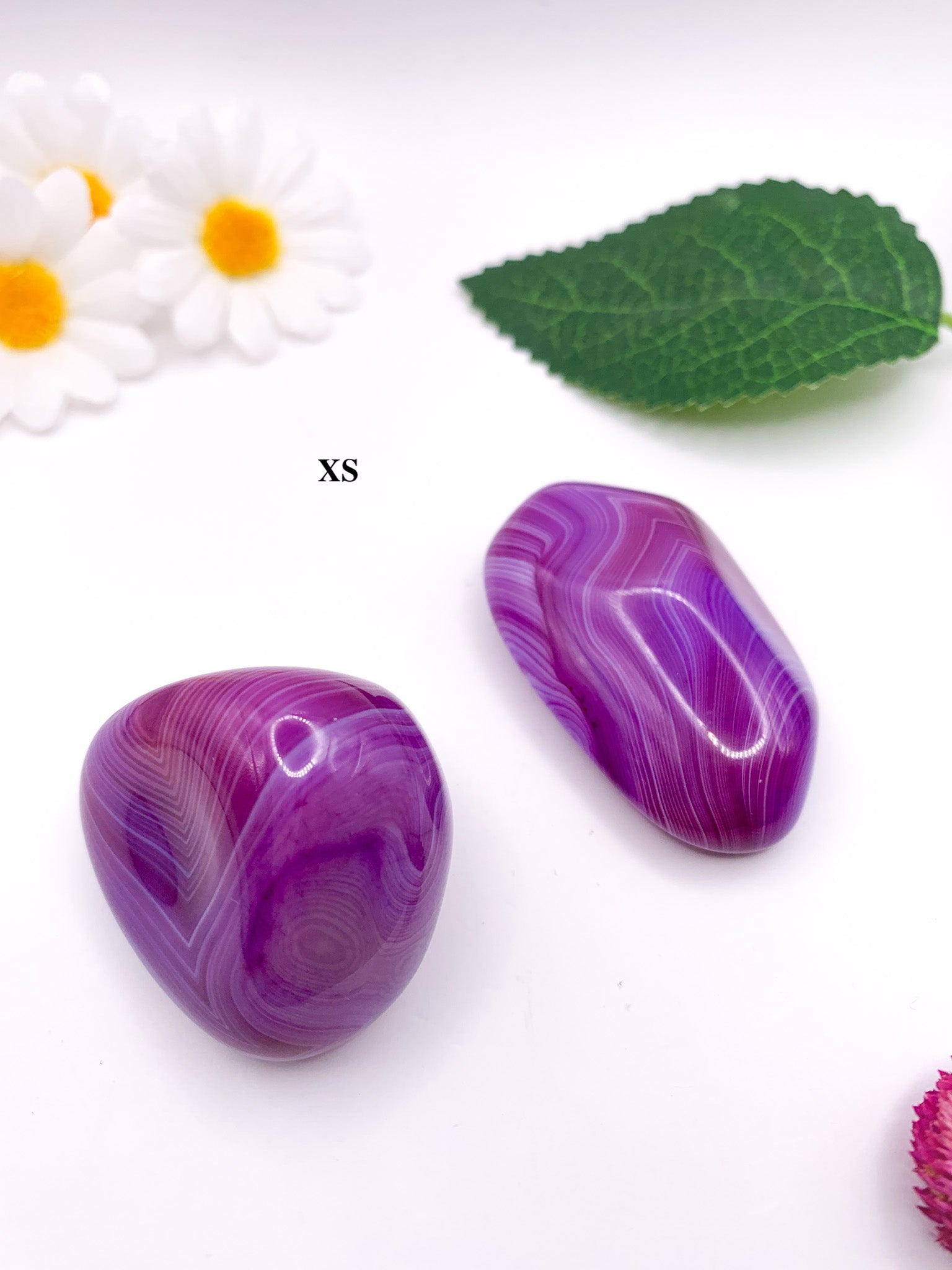 Purple Agate Palm Stone - Crystal Love Treasures