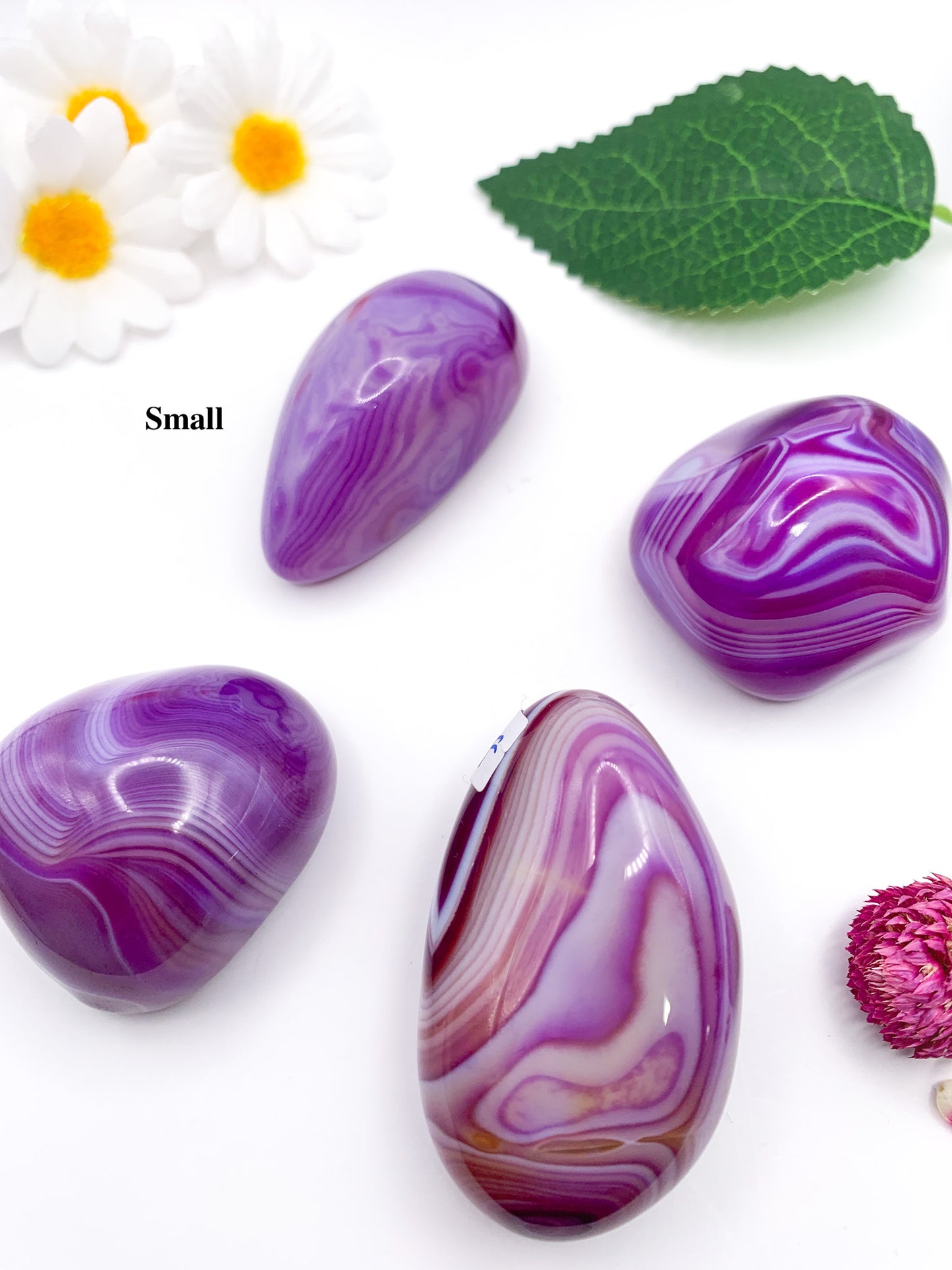 Purple Agate Palm Stone - Crystal Love Treasures