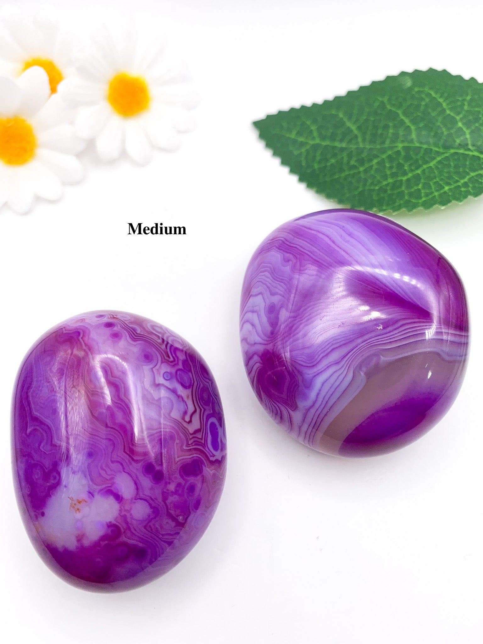 Purple Agate Palm Stone - Crystal Love Treasures