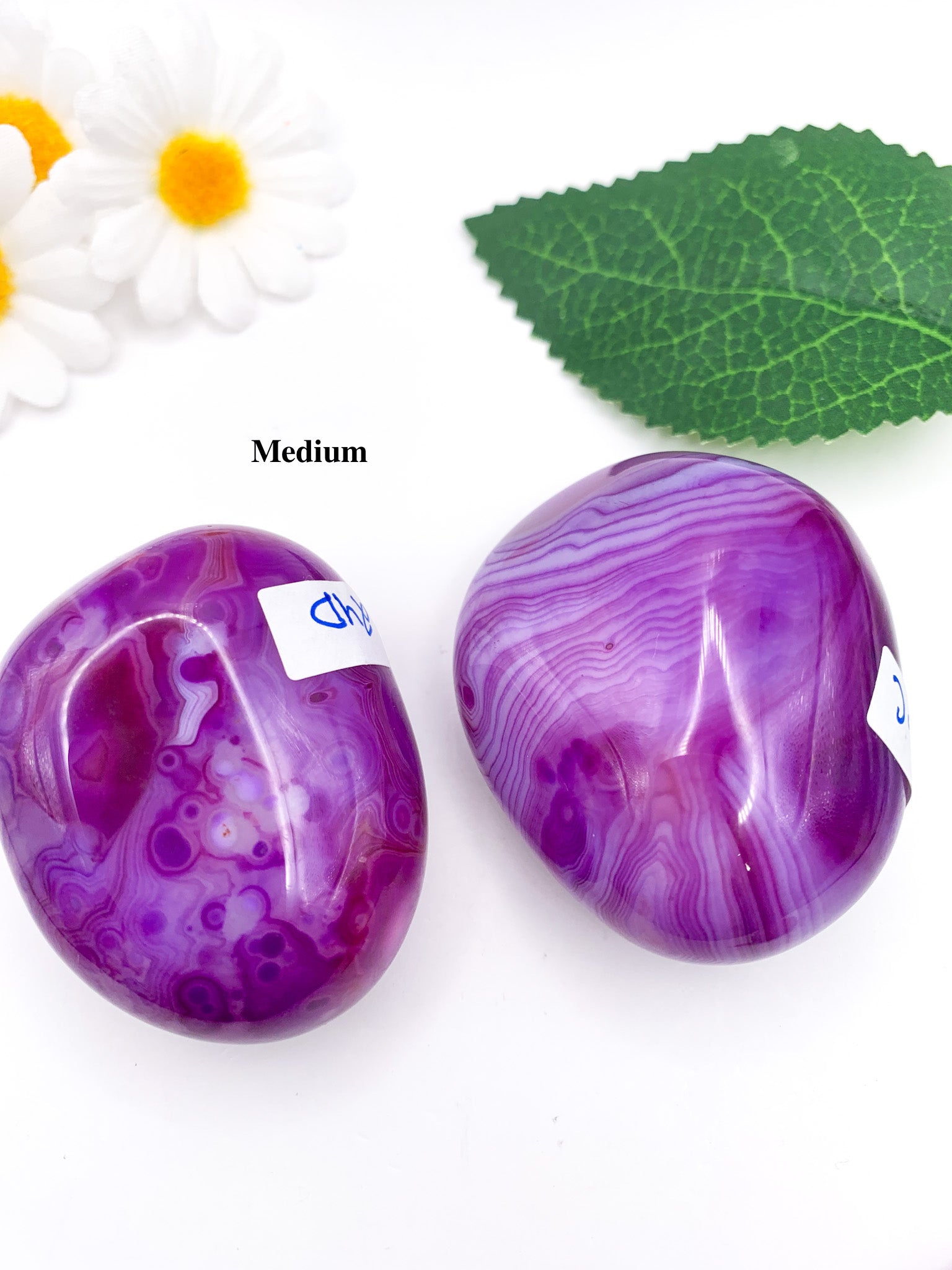 Purple Agate Palm Stone - Crystal Love Treasures