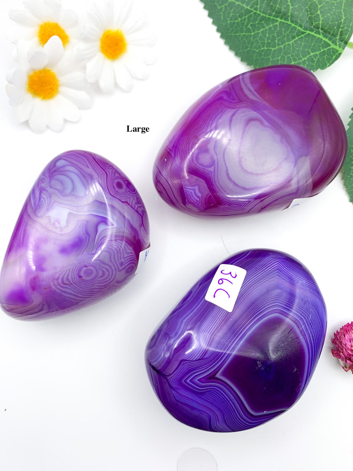 Purple Agate Palm Stone - Crystal Love Treasures