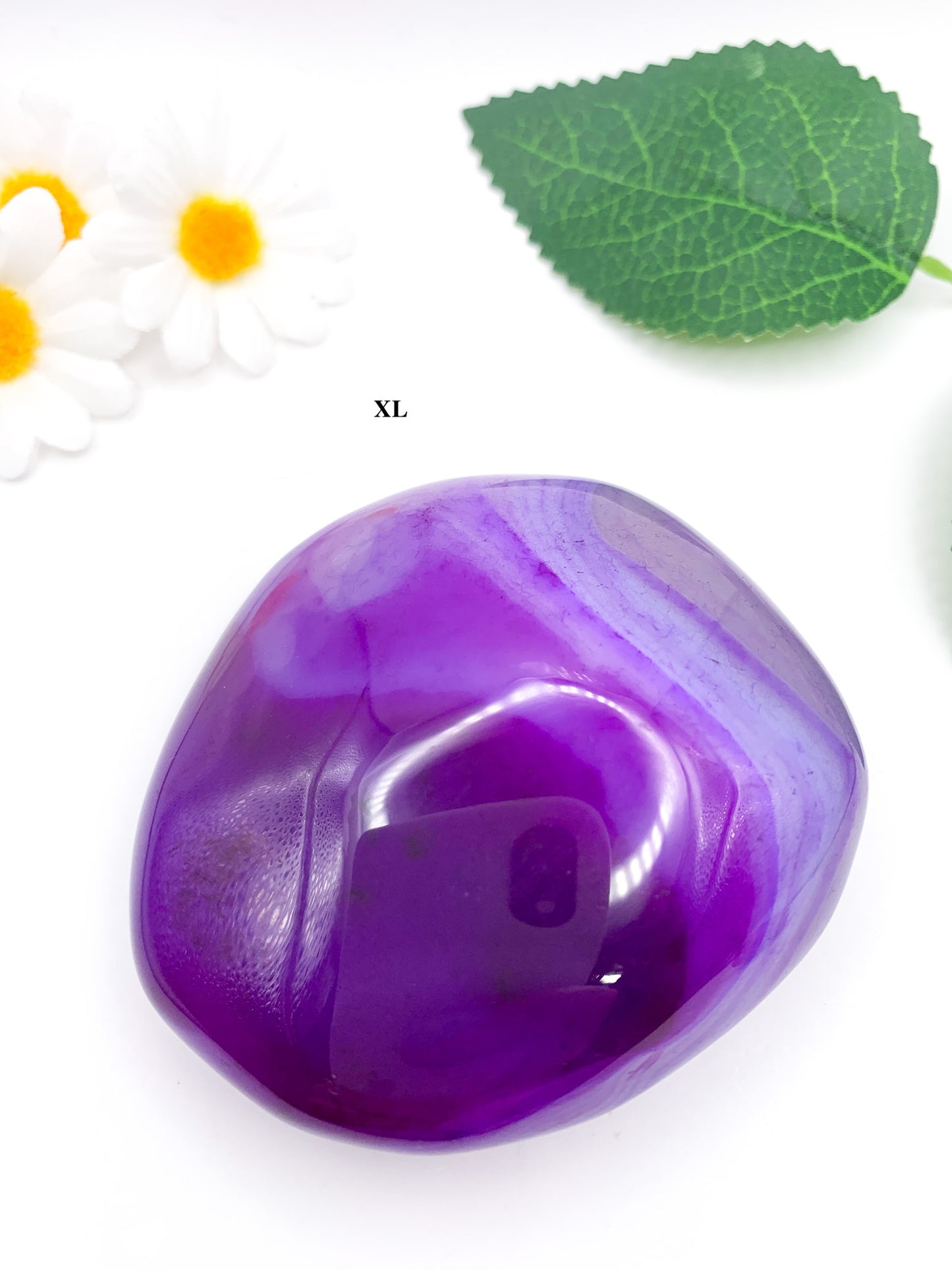 Purple Agate Palm Stone - Crystal Love Treasures