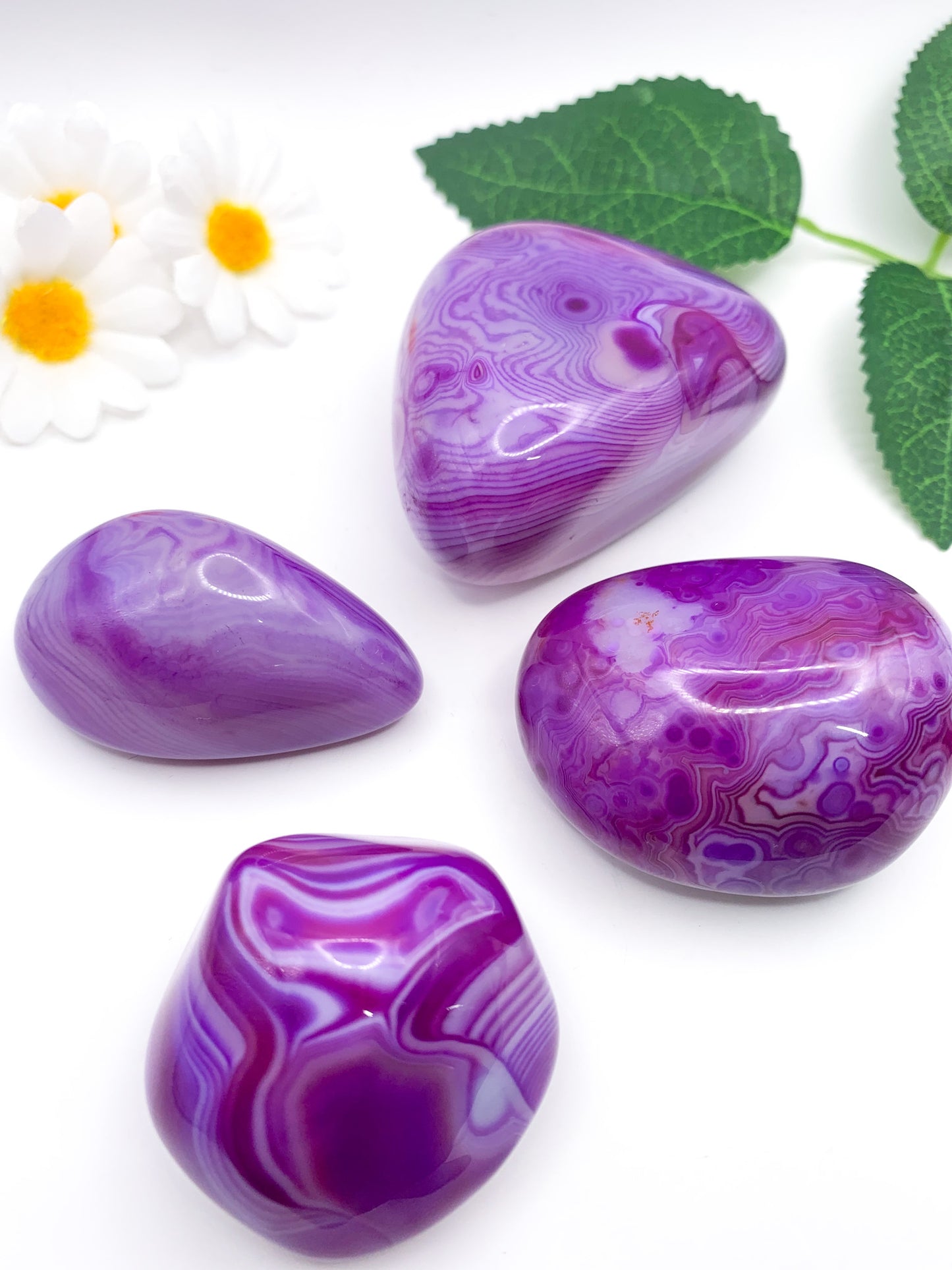 Purple Agate Palm Stone - Crystal Love Treasures