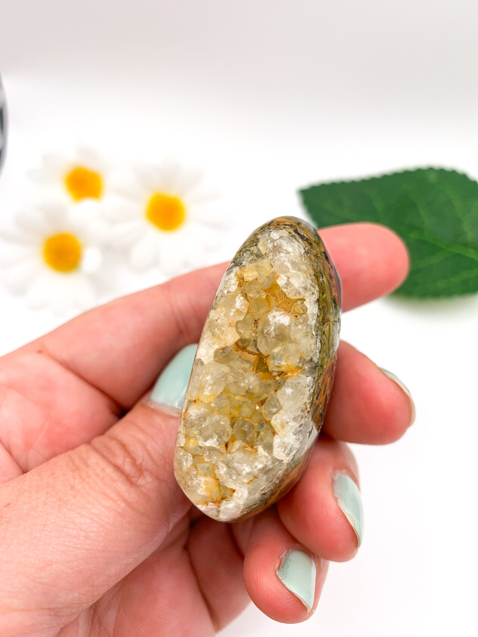 Ocean Jasper Palm Stone - Crystal Love Treasures