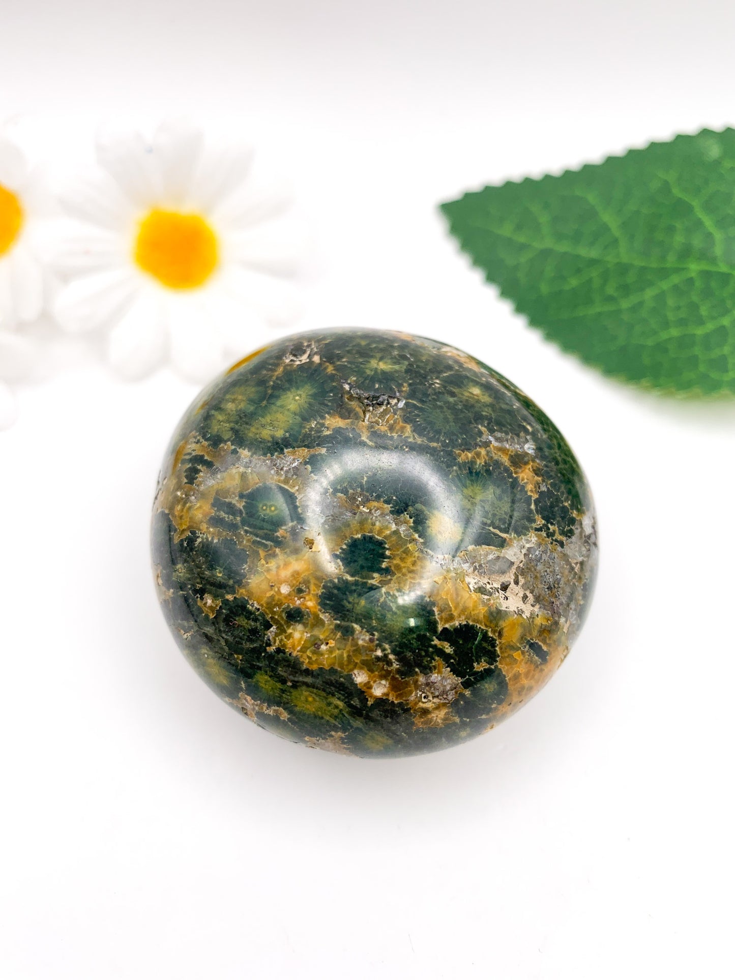 Ocean Jasper Palm Stone - Crystal Love Treasures