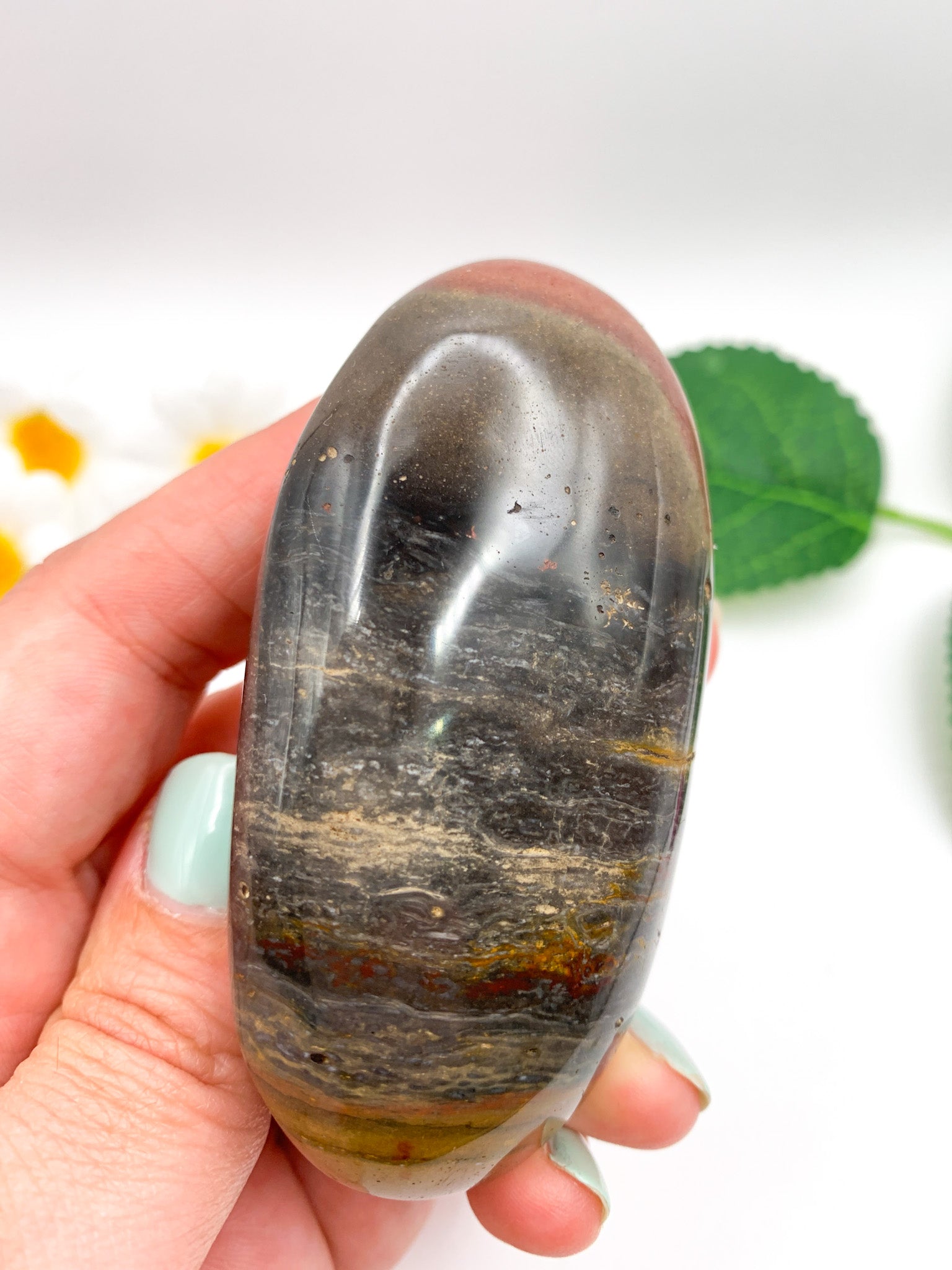 Ocean Jasper Palm Stone - Crystal Love Treasures