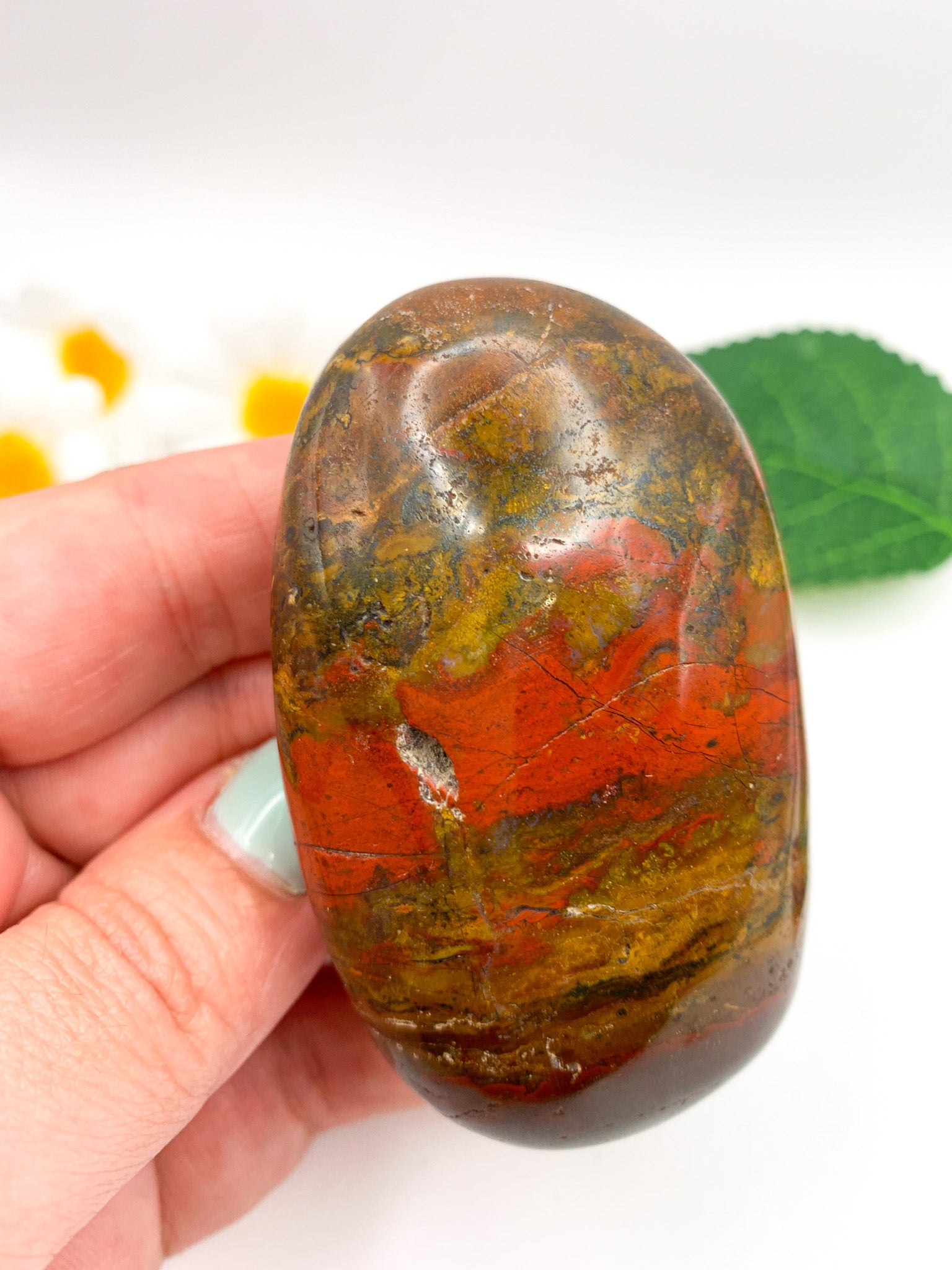 Ocean Jasper Palm Stone - Crystal Love Treasures