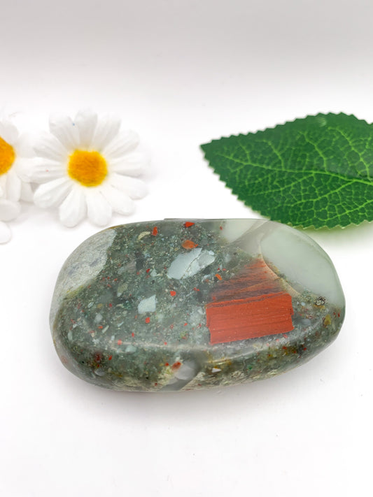 Bloodstone Palm Stone - Crystal Love Treasures