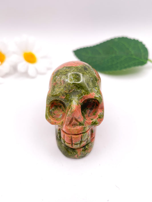 Unakite Skull - Crystal Love Treasures