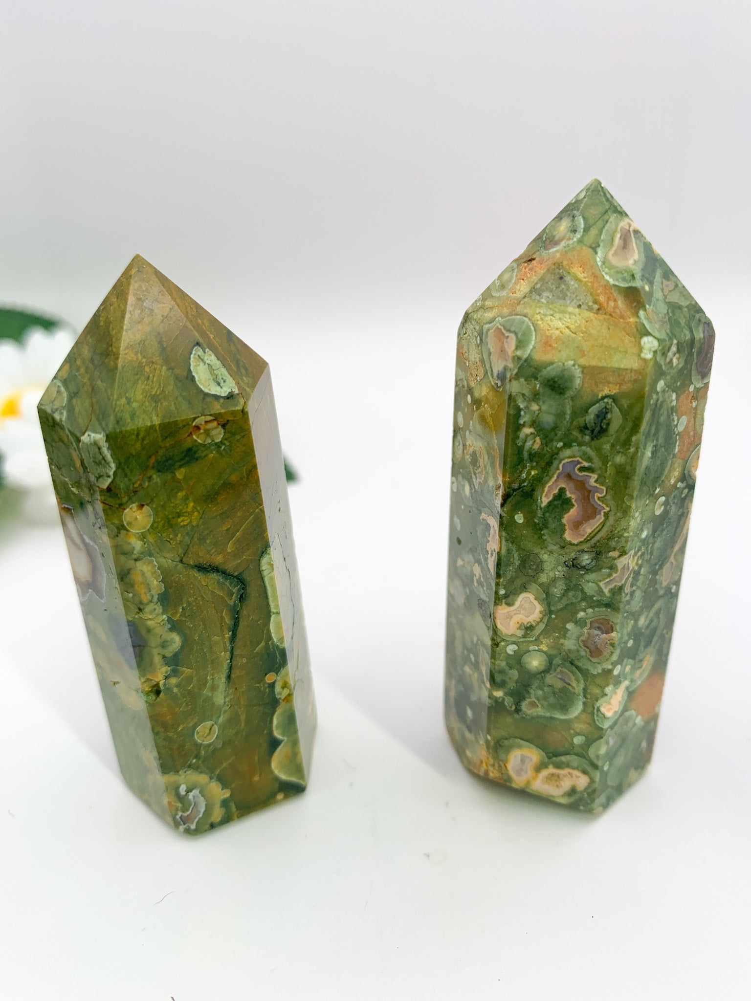 Rainforest Rhyolite Jasper Tower - Crystal Love Treasures