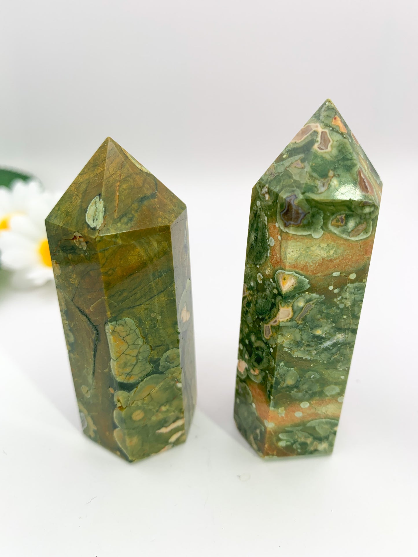 Rainforest Rhyolite Jasper Tower - Crystal Love Treasures