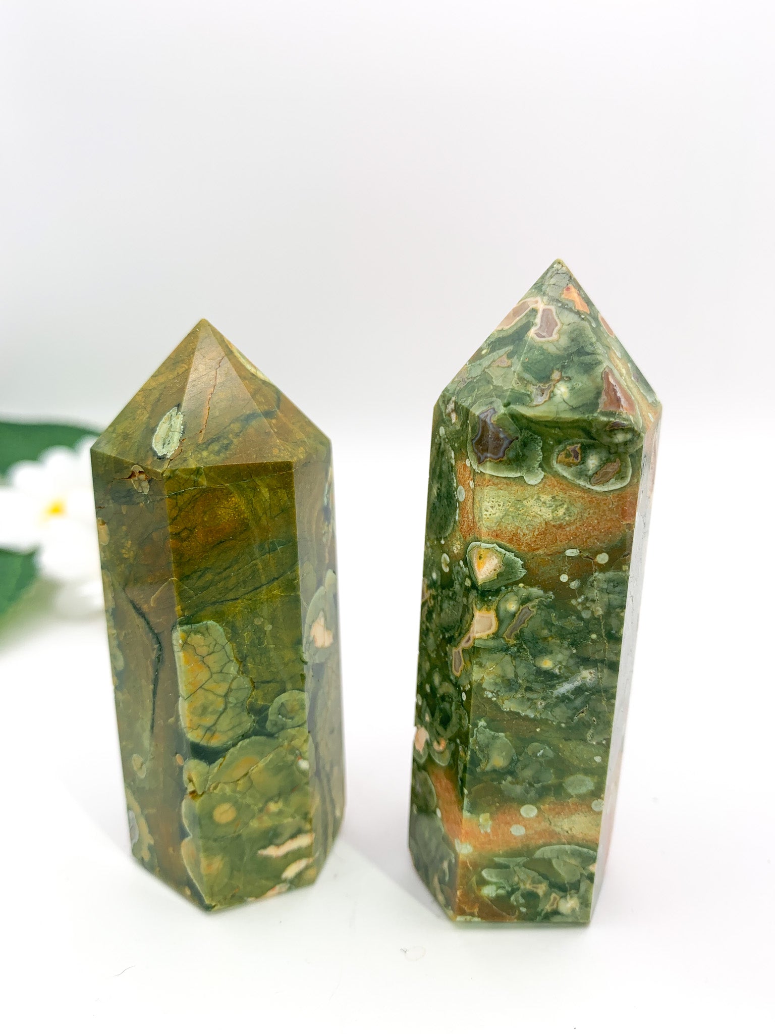 Rainforest Rhyolite Jasper Tower - Crystal Love Treasures