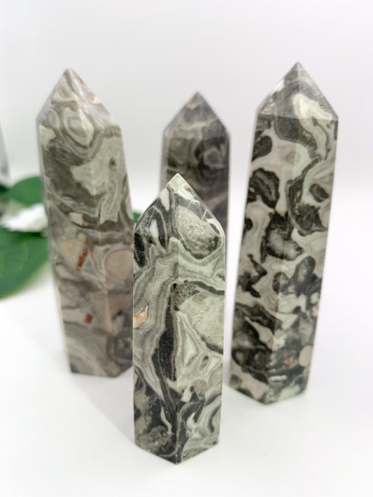 Spiderweb Jasper Tower (Net Jasper) - Crystal Love Treasures