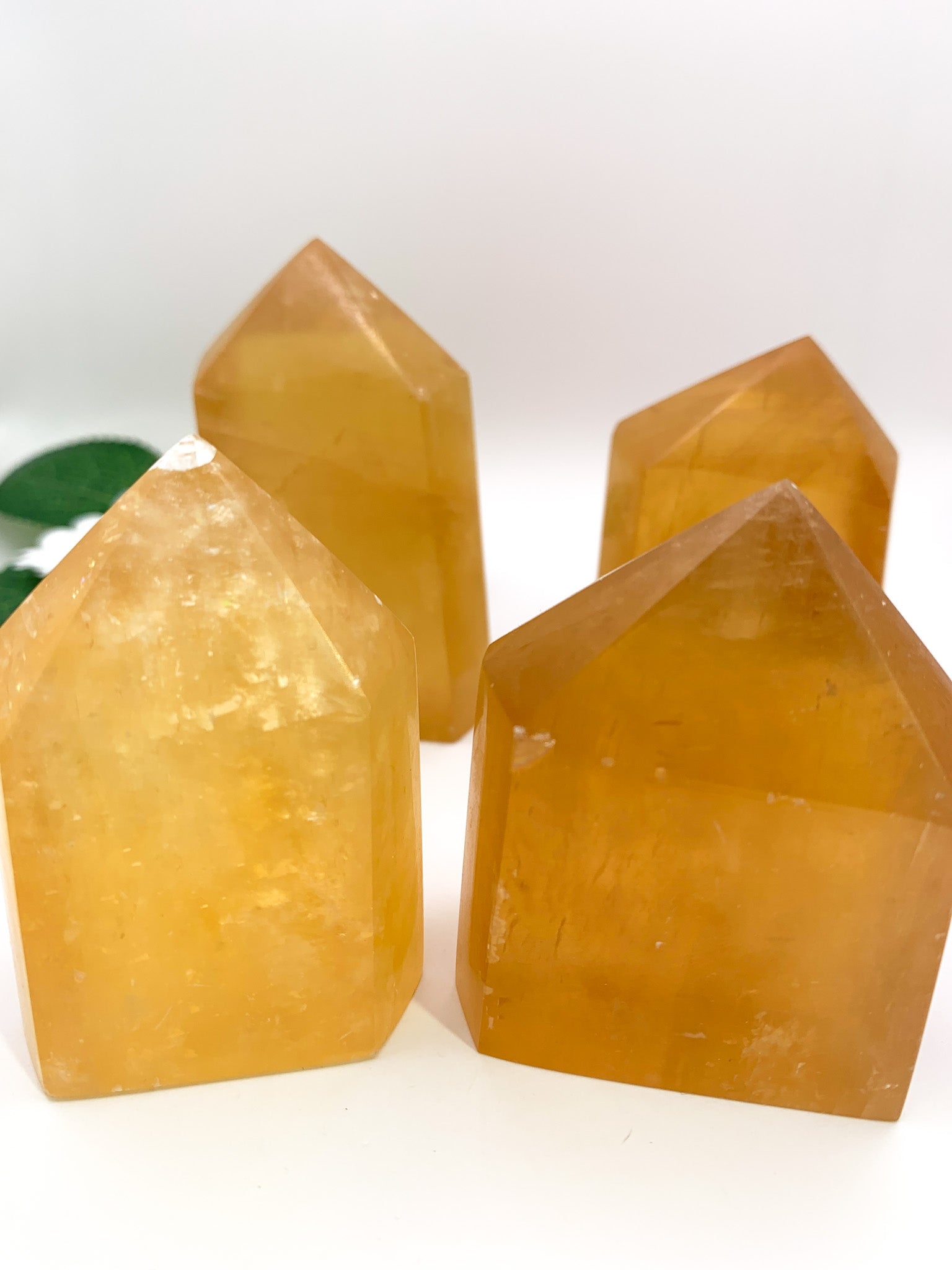 Honey Orange Calcite Tower - Crystal Love Treasures