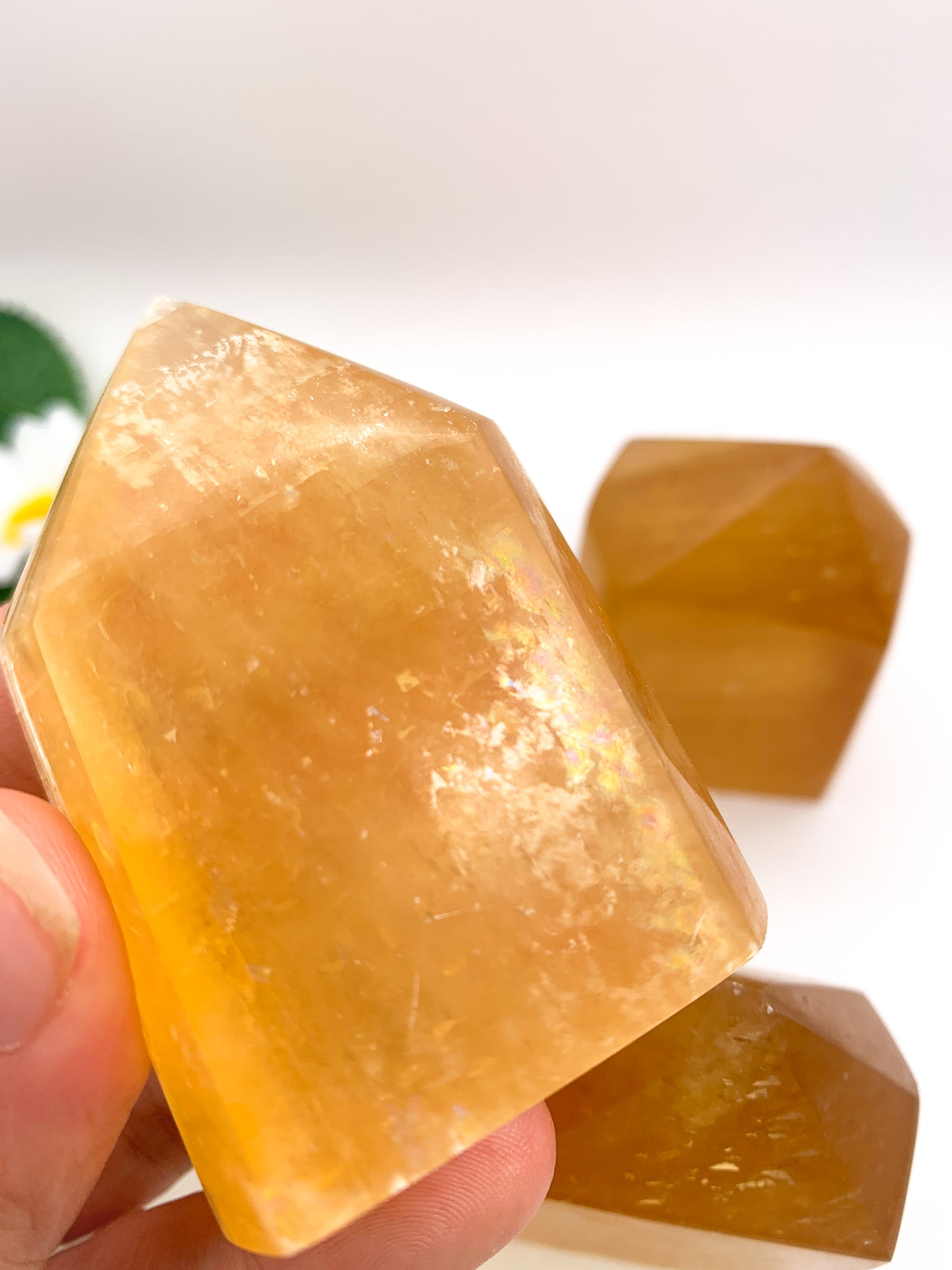 Honey Orange Calcite Tower - Crystal Love Treasures