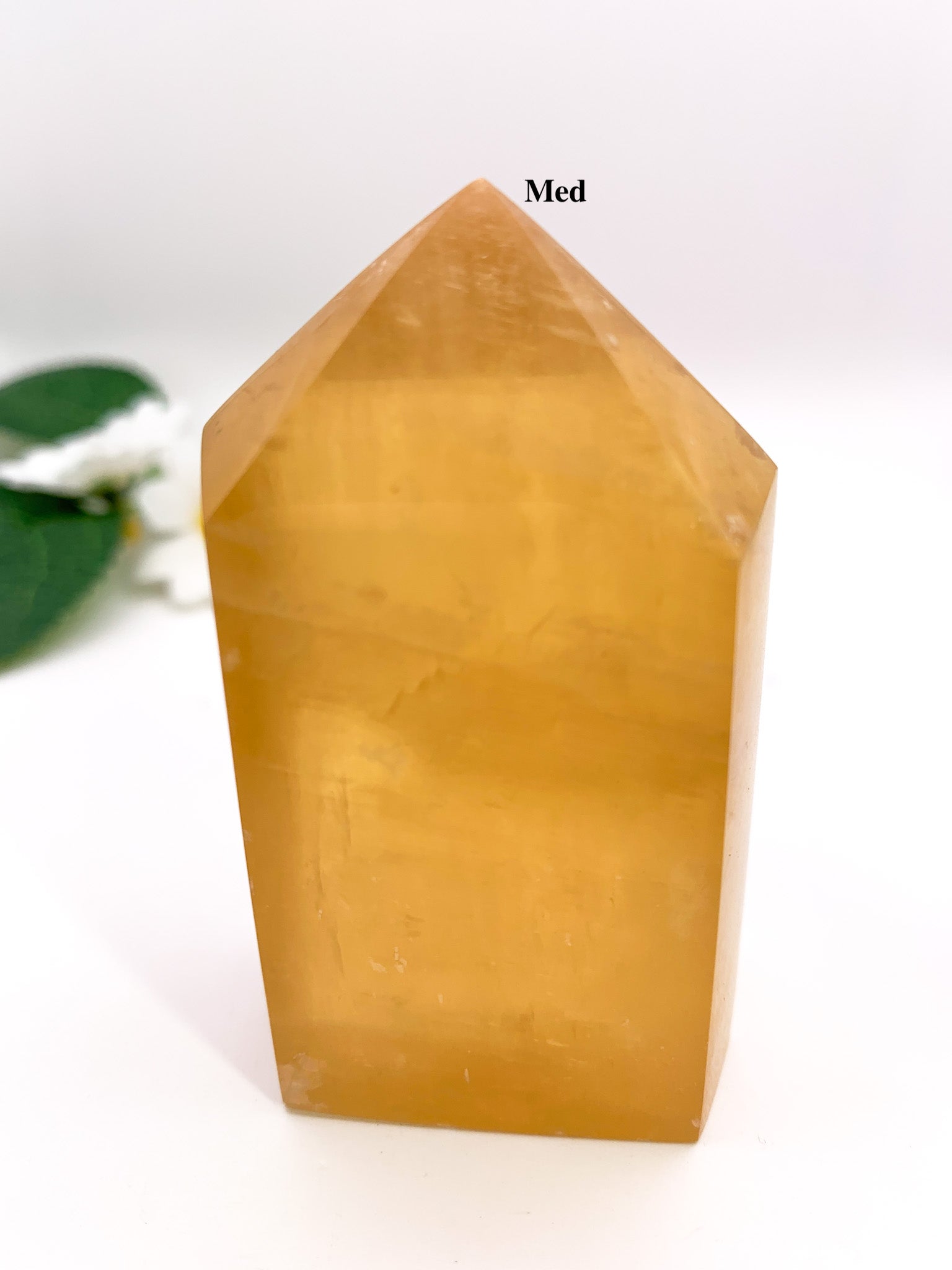 Honey Orange Calcite Tower - Crystal Love Treasures