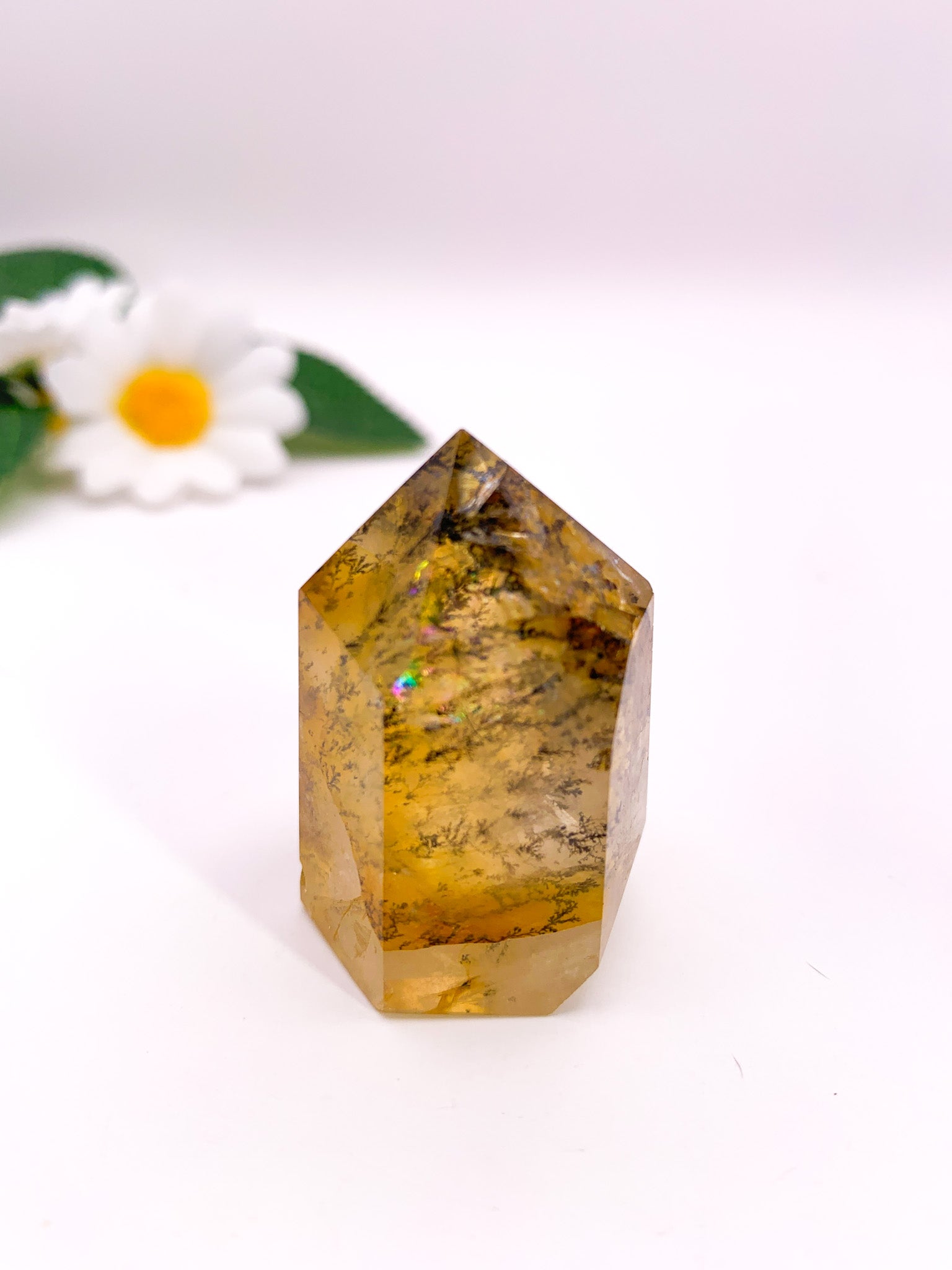 Dendritic Golden Healer Quartz Tower (Collector's Piece) - Crystal Love Treasures