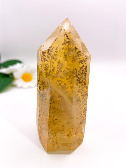 Dendritic Golden Healer Quartz Tower (Collector's Piece) - Crystal Love Treasures