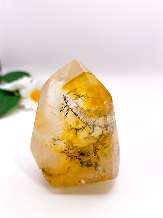 Dendritic Golden Healer Quartz Tower (Collector's Piece) - Crystal Love Treasures