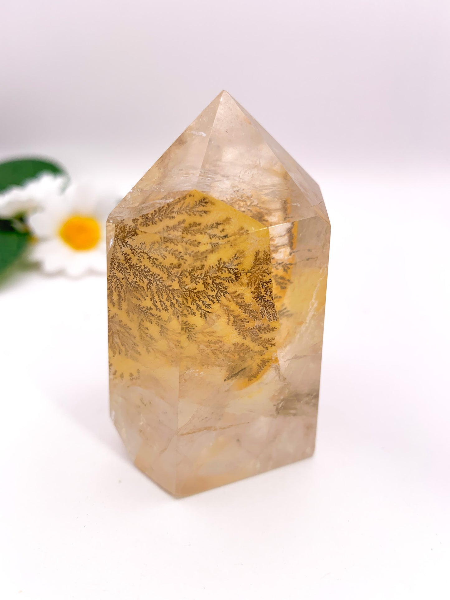 Dendritic Golden Healer Quartz Tower (Collector's Piece) - Crystal Love Treasures