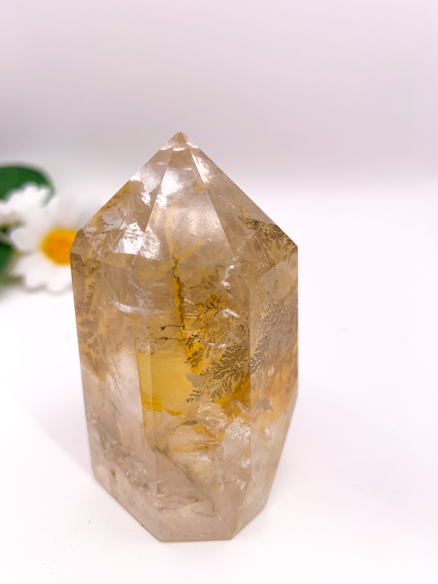 Dendritic Golden Healer Quartz Tower (Collector's Piece) - Crystal Love Treasures