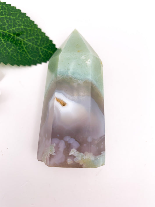 green flower agate tower