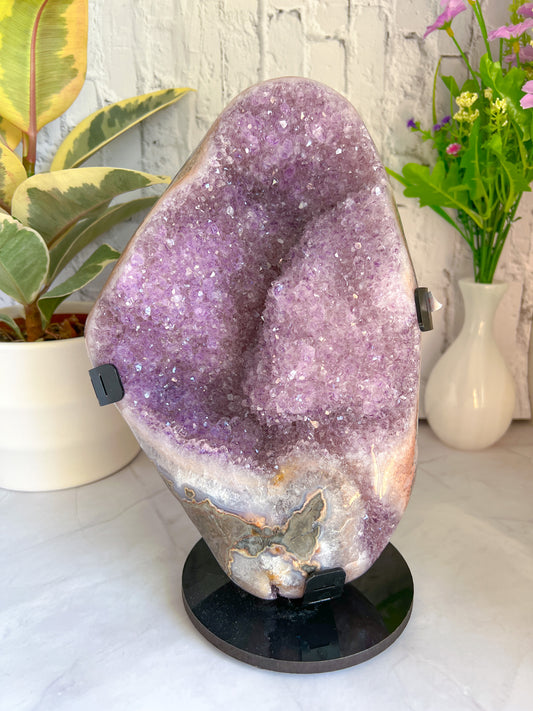 Amethyst on Rotative Custom Stand - Crystal Love Treasures